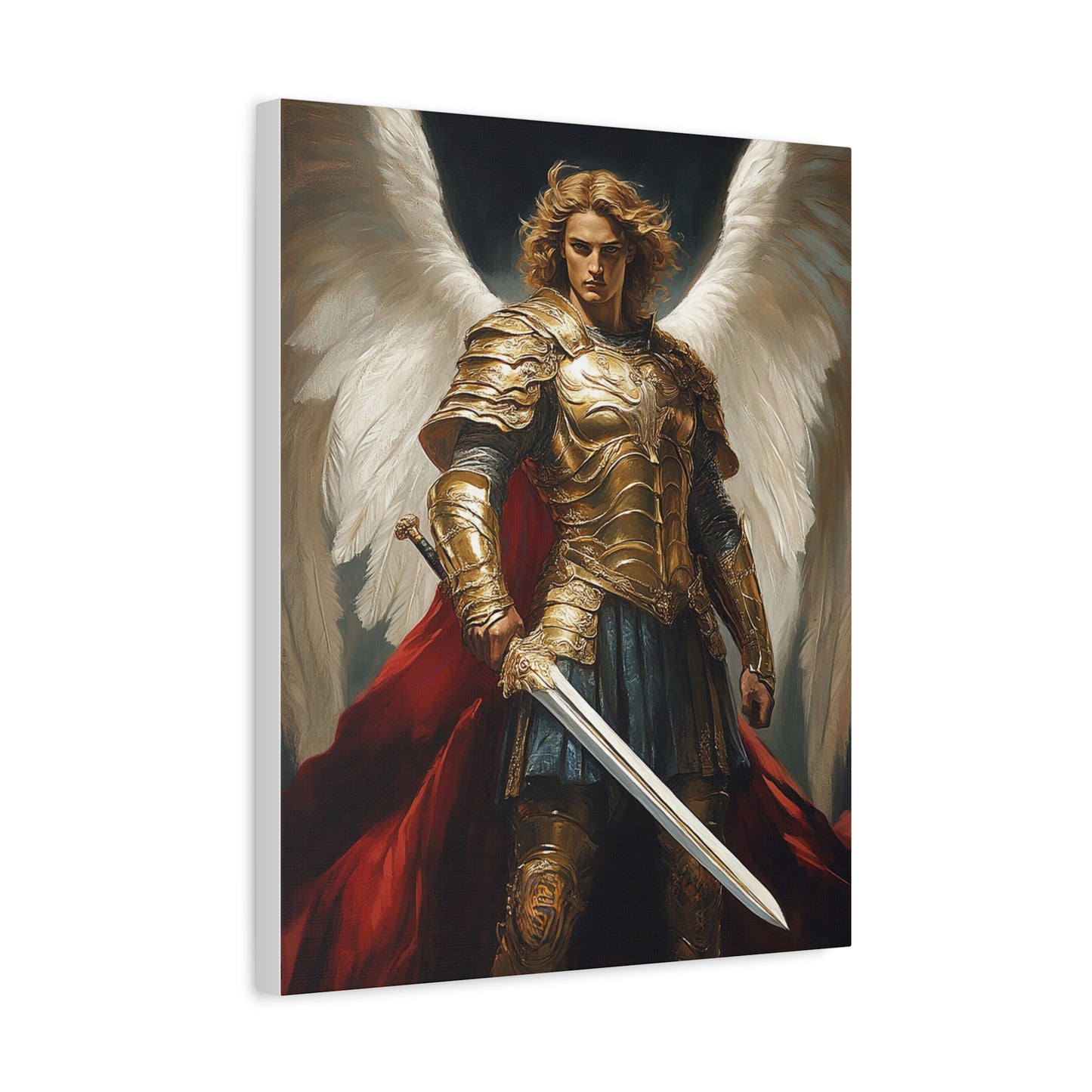 Archangel Michael Catholic digital print Canvas Print, Catholic Decor Wall, Gift Religious Christian