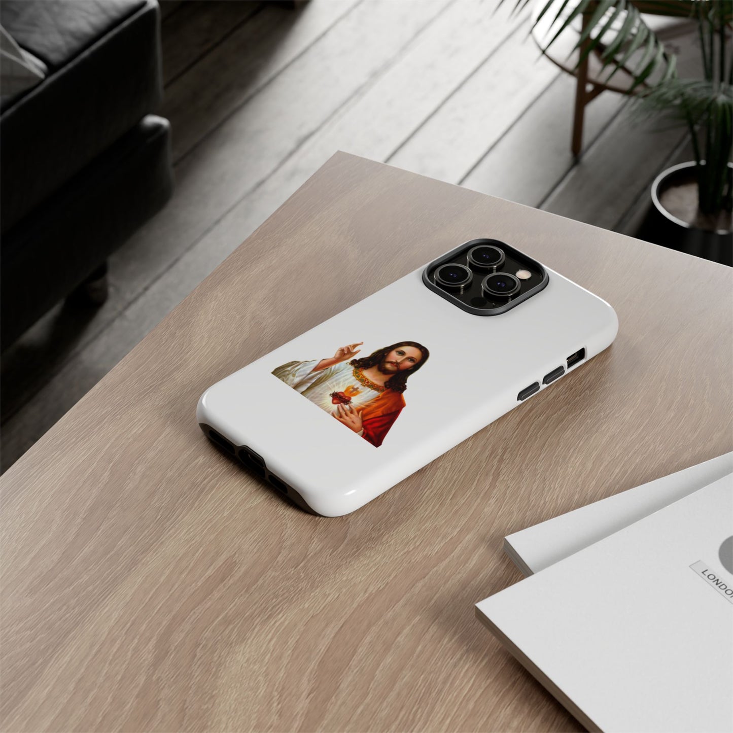 Artistic Phone Case Featuring Jesus, Tough Phone Case, Christian Gift, Religious Phone Cover, Inspirational Phone Accessory, Unique Jesus