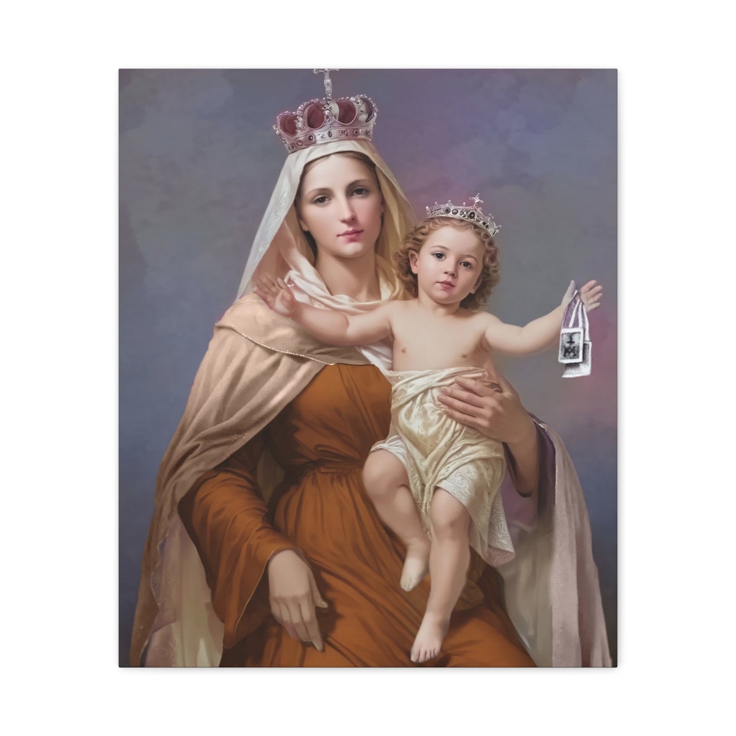 Our Lady of Mount Carmel Catholic Canvas Wall Art, Christian Decor