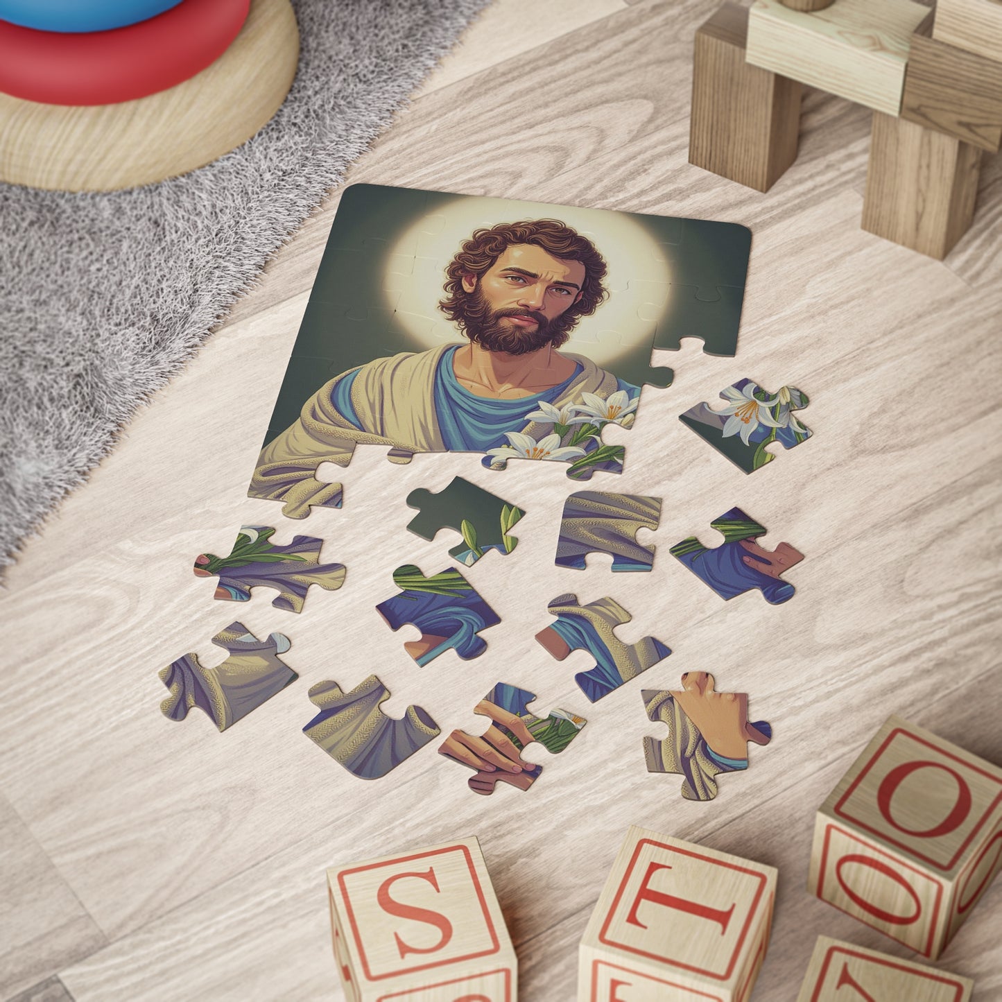 St Joseph - 30-Piece Kid Puzzle, Inspirational Bible, Catholic teacher gift, Religious Jigsaw, Catholic kid toy