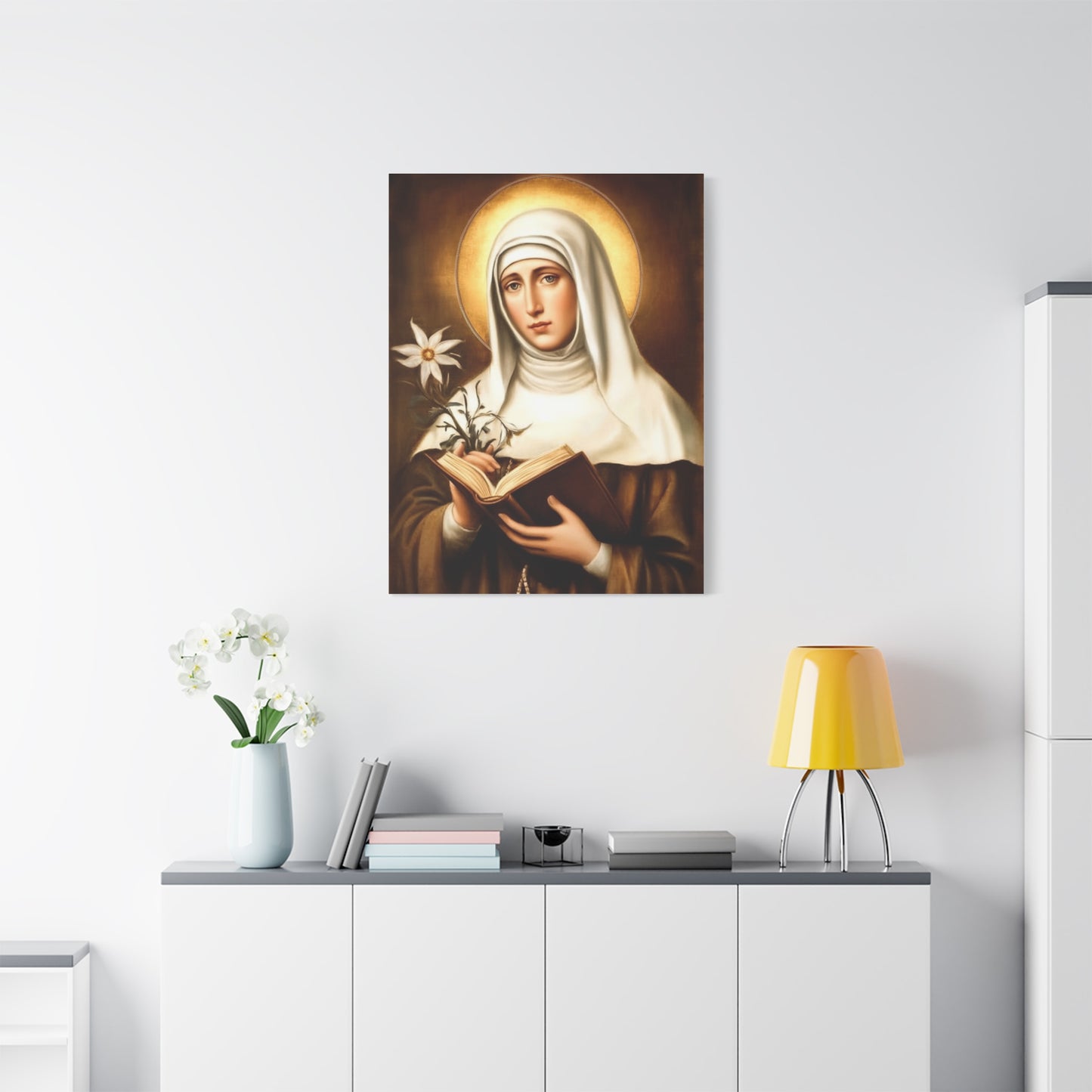 St. Catherine of Siena Catholic Canvas Wall Art, Christian Decor