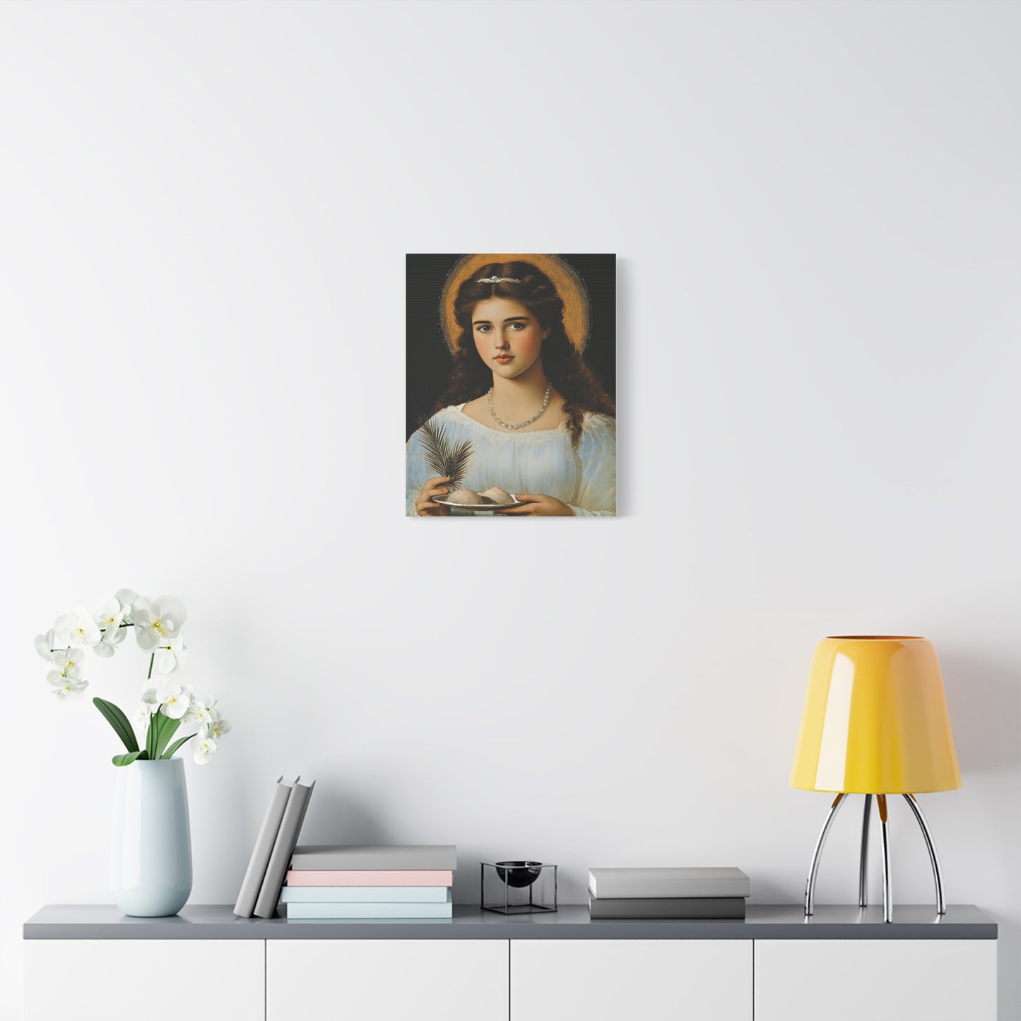 Agatha of Sicily stCanvas Wall Art, Christian Decor