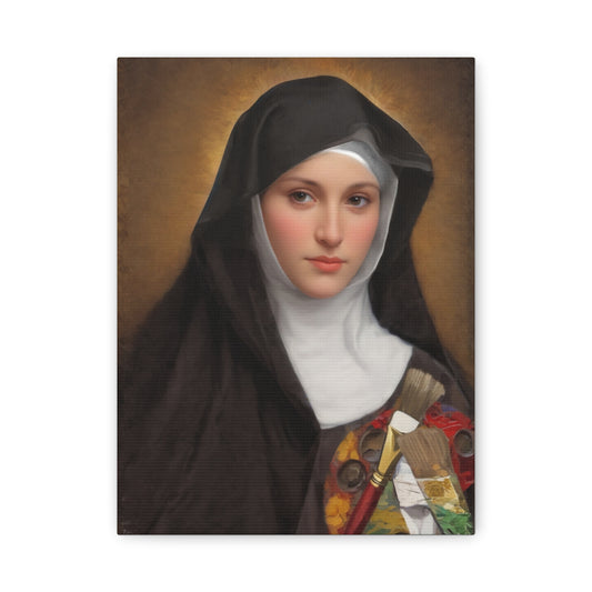 St. Catherine of Bologna Catholic Canvas Wall Art, Christian Decor