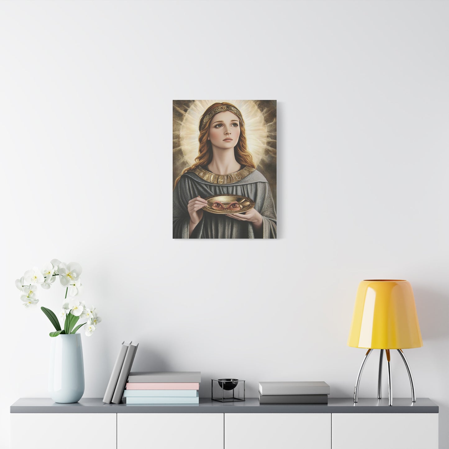 St. Lucy Catholic Canvas Wall Art, Christian Decor