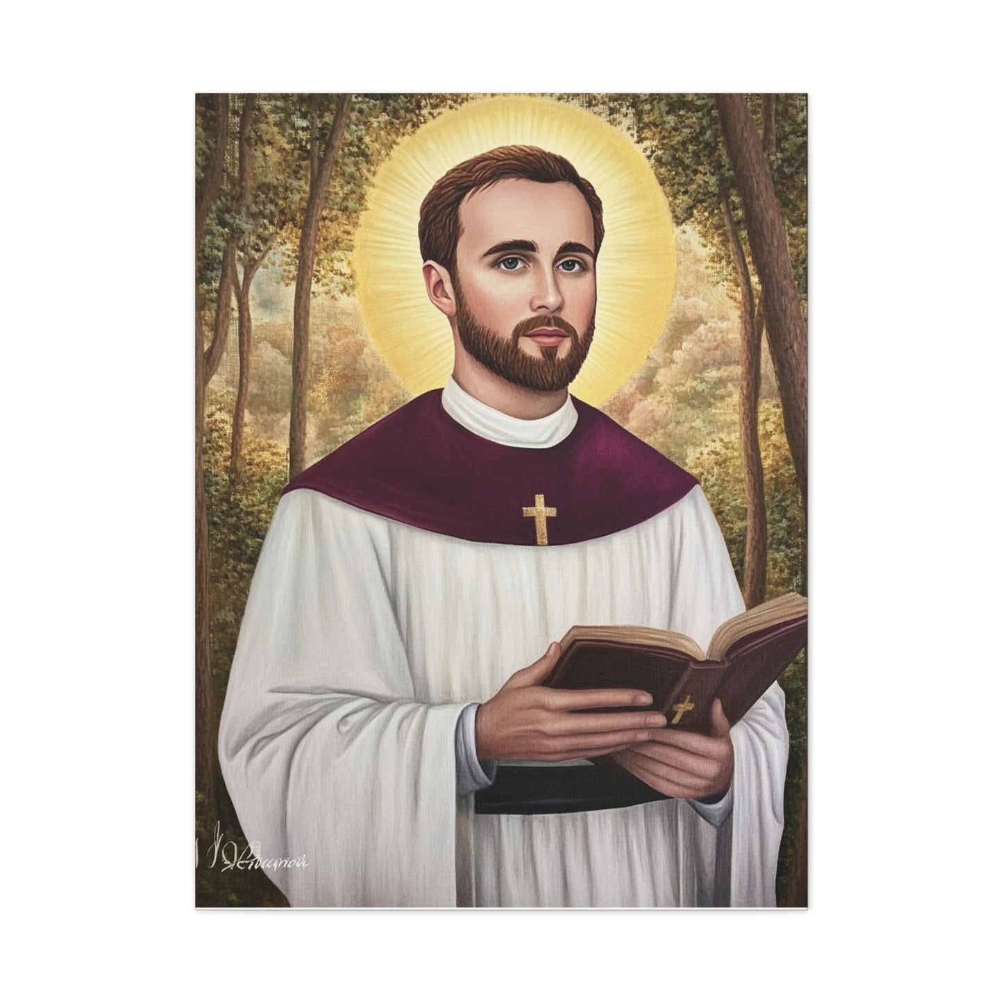 St. Gabriel Lalemant Catholic Canvas Wall Art, Christian Decor