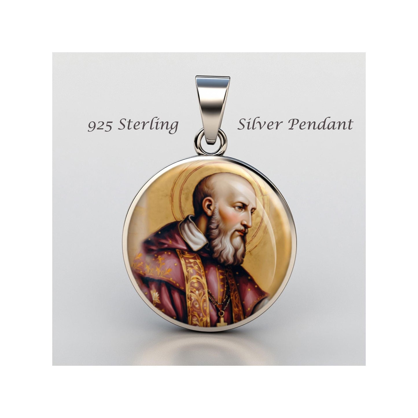 Saint Francis De Sales Religious Christian sterling silver 925 Christian Medal Patron