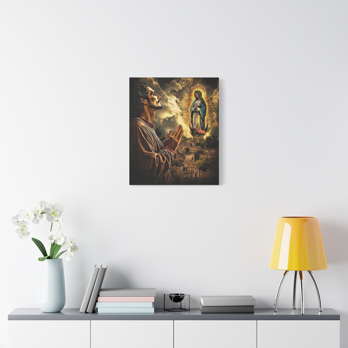 St. Juan Diego Our Lady of Guadalupe Catholic Canvas Wall Art, Christian Decor