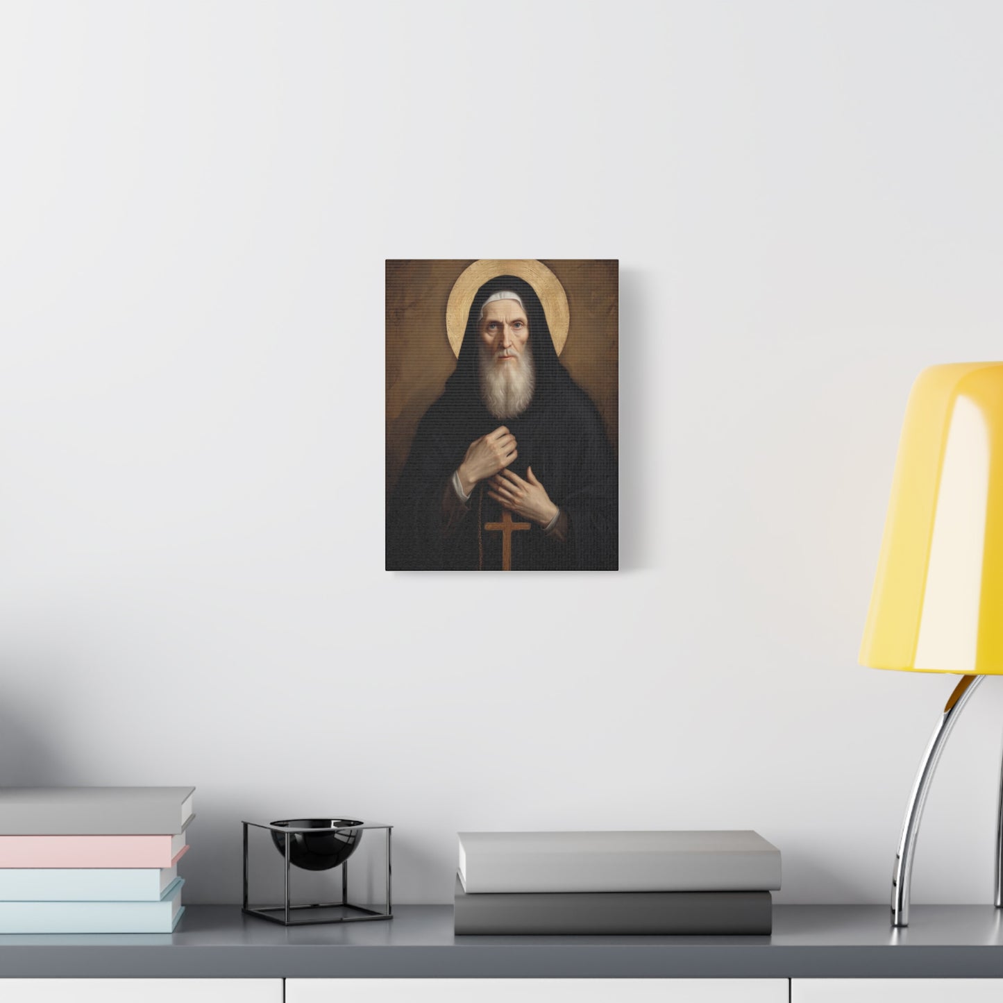 St Benedict of Nursia Canvas Print, Catholic Decor Wall, Gift Religious Christian
