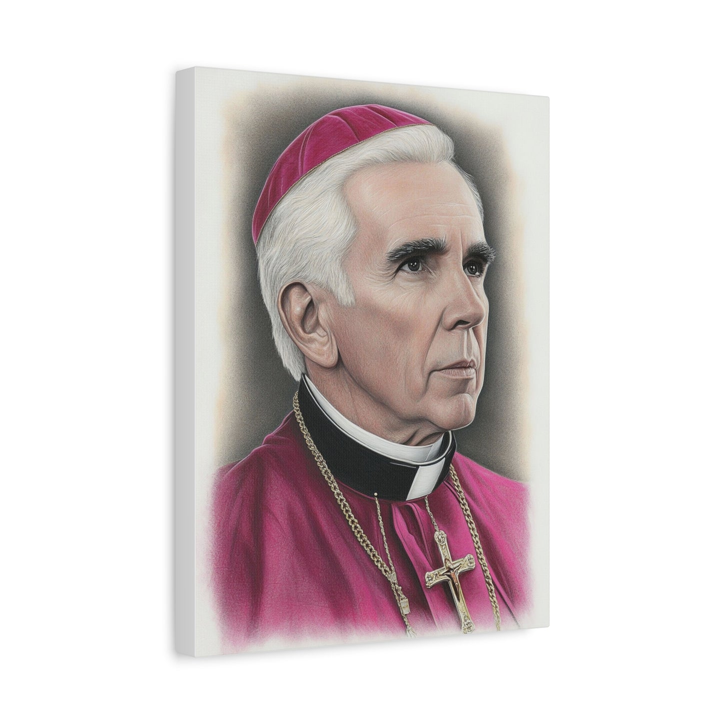 Bishop Fulton Sheen Canvas Print, Catholic Decor Wall, Gift Religious Christian