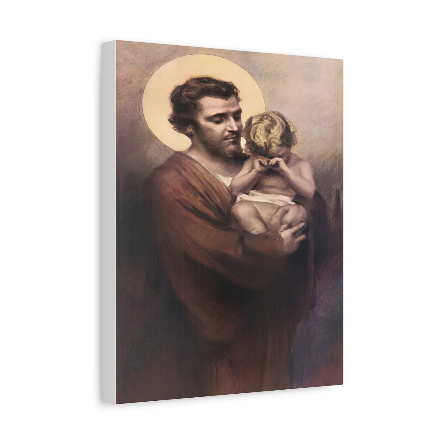 St. Joseph & Child Jesus Crying - Chambers - Catholic Canvas Wall Art, Christian Decor