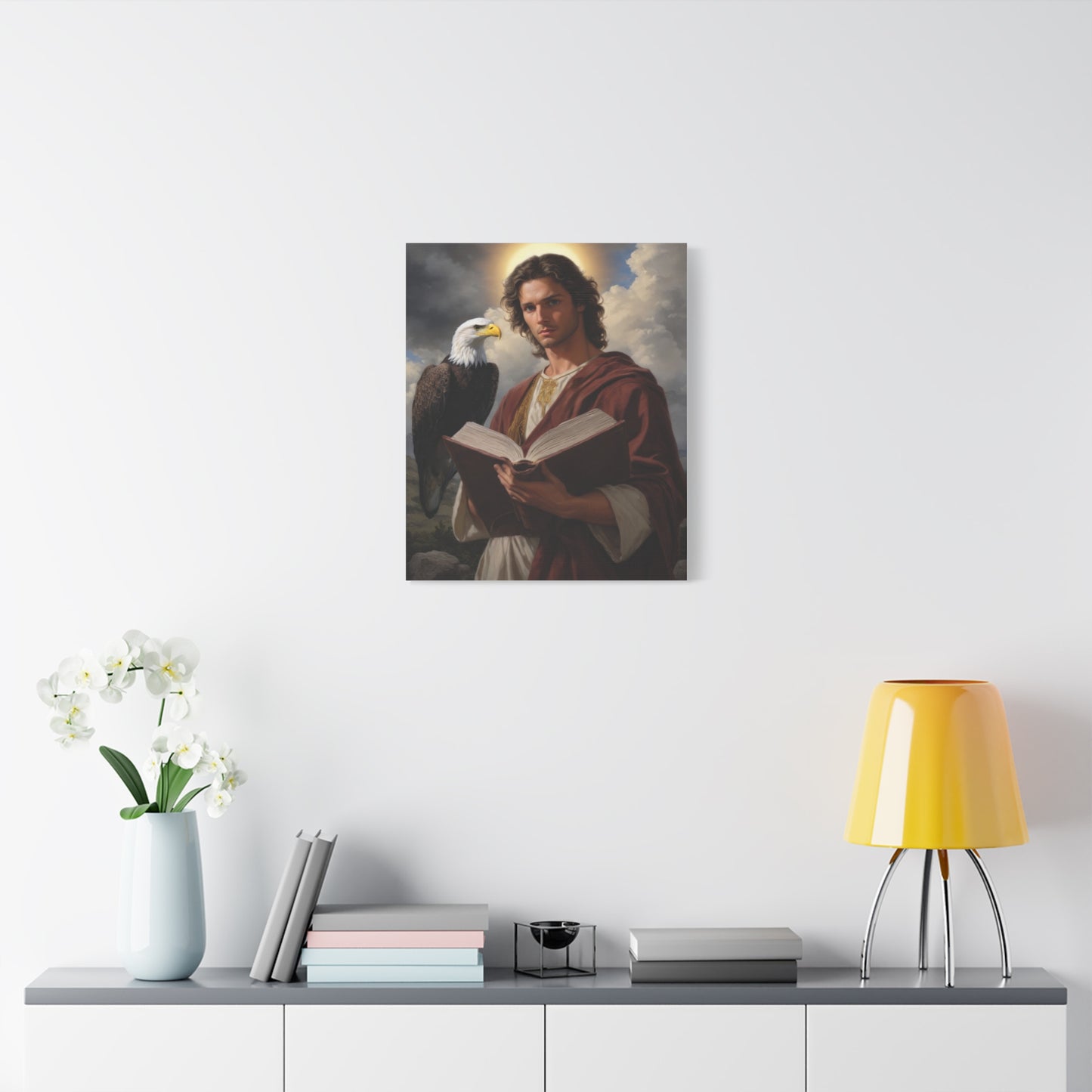 St. John the Evangelist Catholic Canvas Wall Art, Christian Decor