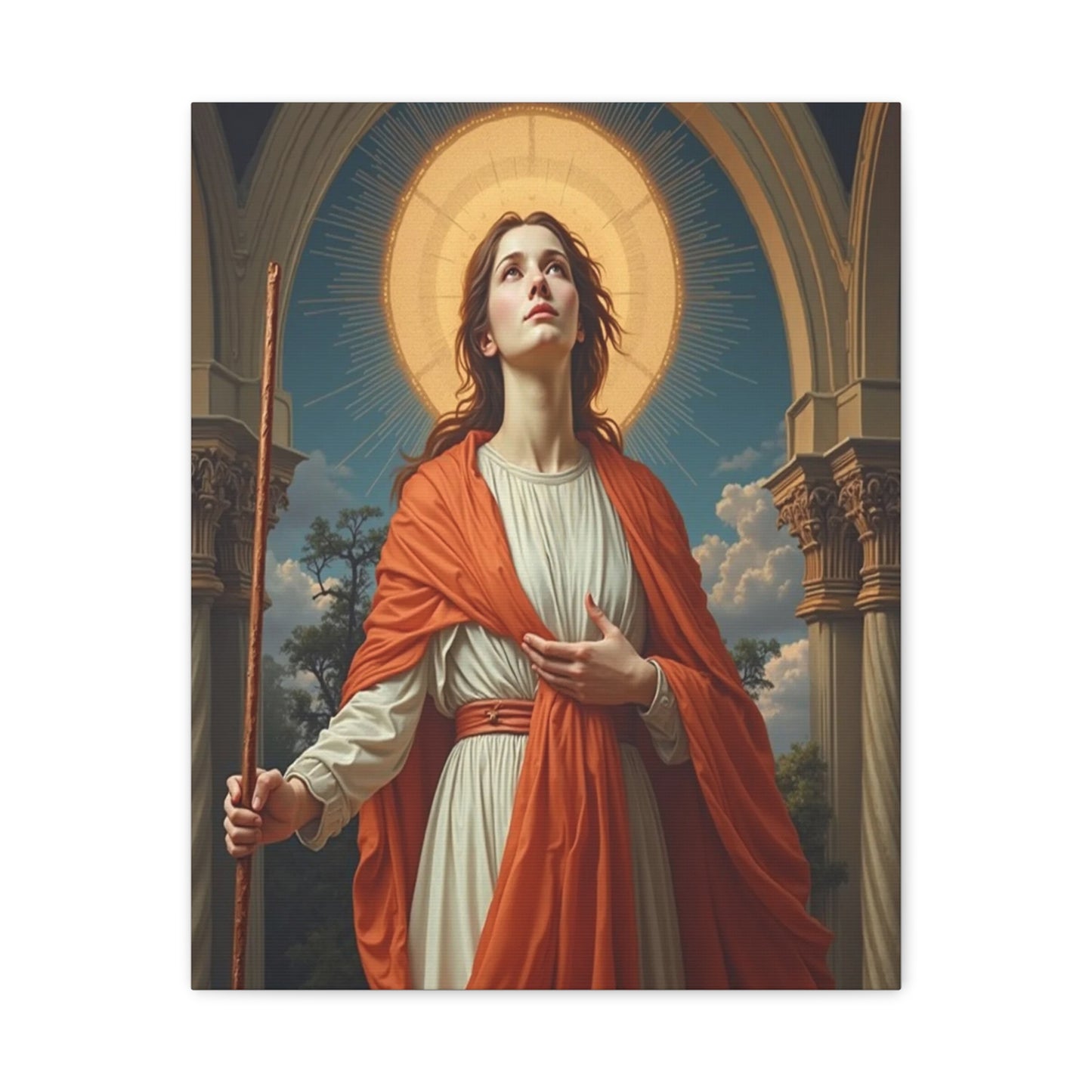 St Bibiana Canvas Print, Catholic Decor Wall, Gift Religious Christian