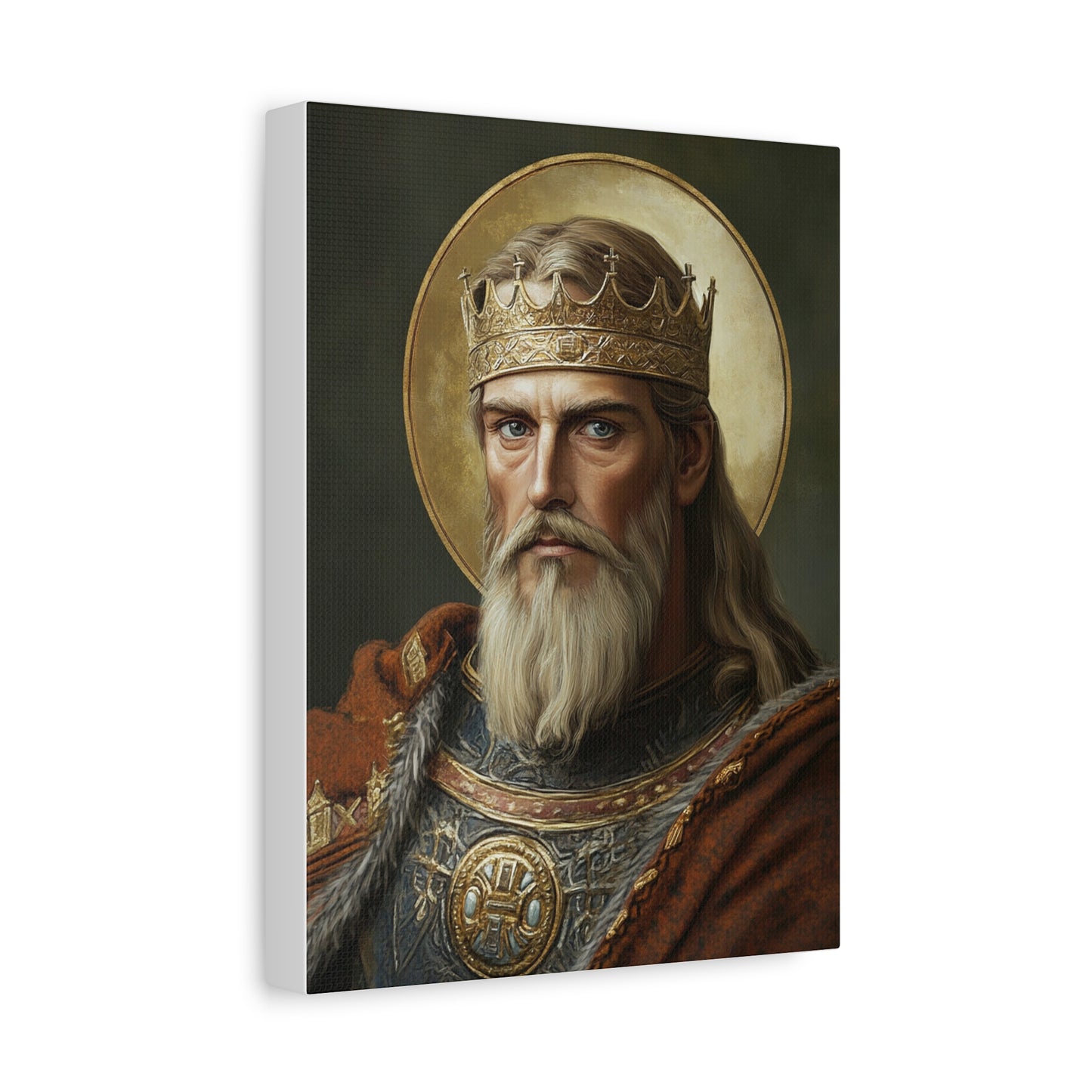 Ready to Hang - St. Olaf of Norway Catholic Canvas Wall Art, Christian Decor