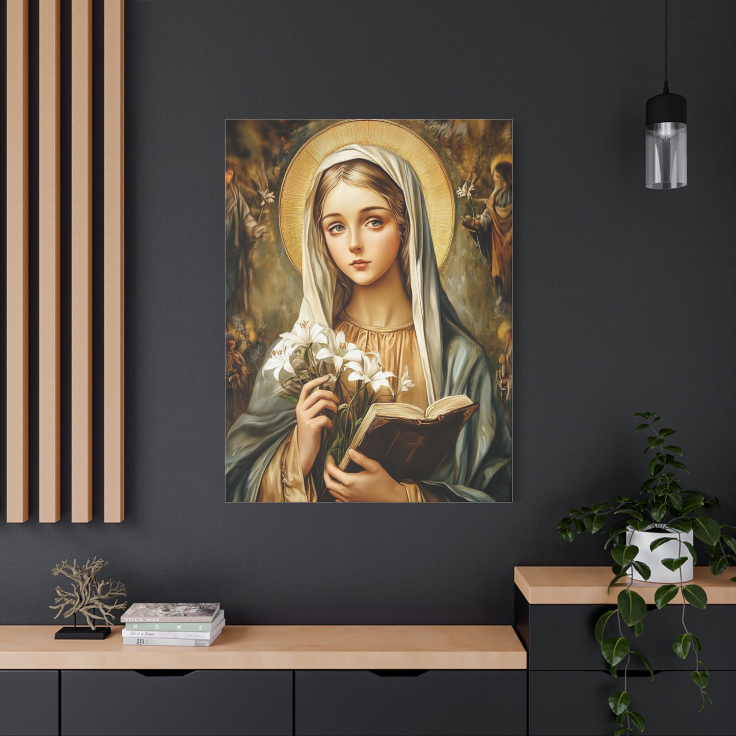 St. Dymphna Catholic Canvas Wall Art, Christian Decor