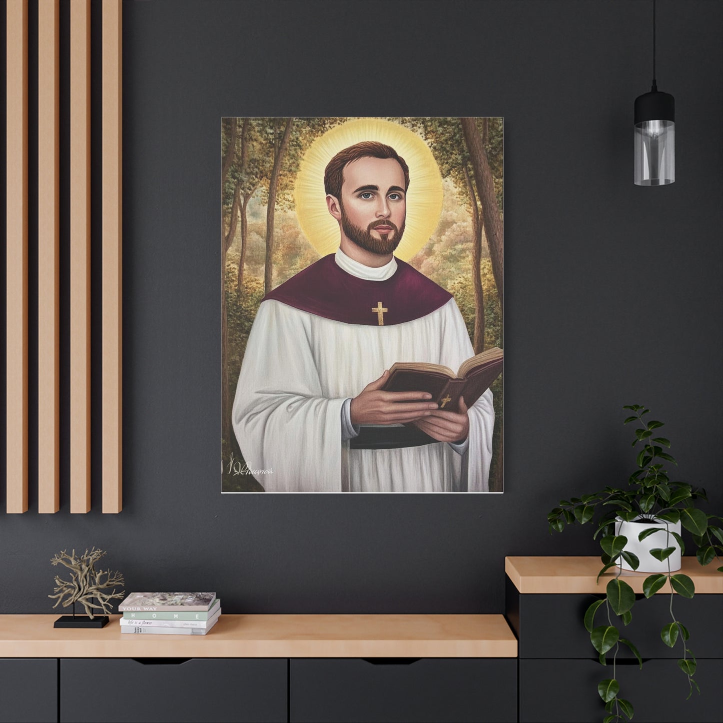 St. Gabriel Lalemant Catholic Canvas Wall Art, Christian Decor