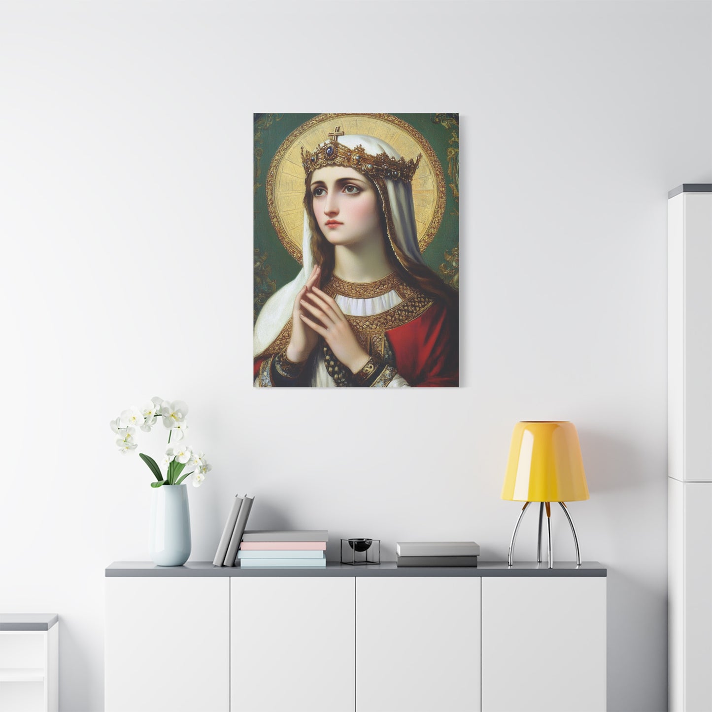 St. Elizabeth of Hungary Catholic Canvas Wall Art, Christian Decor