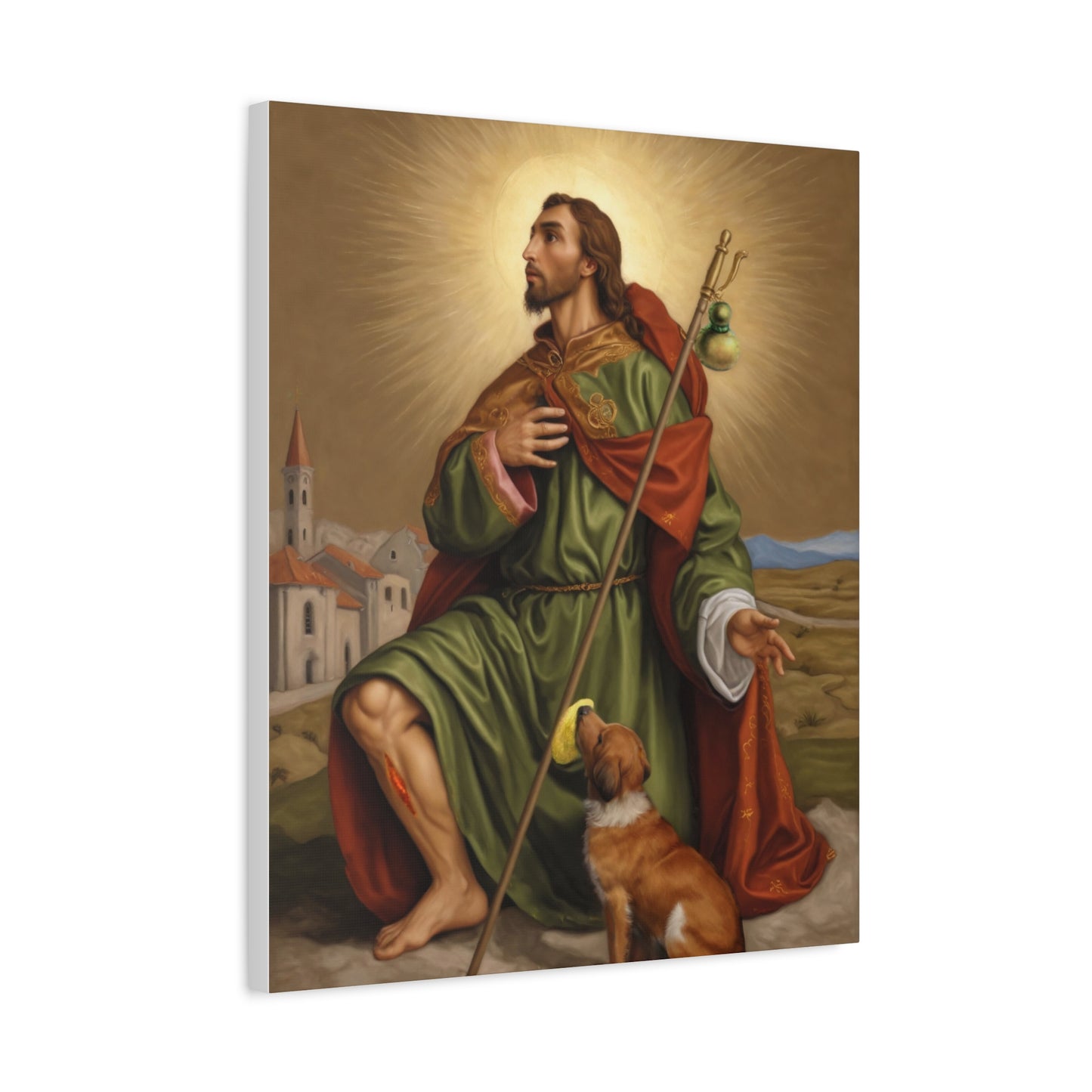 Ready To Hang - St. Roch Rocco Catholic Canvas Wall Art, Christian Decor