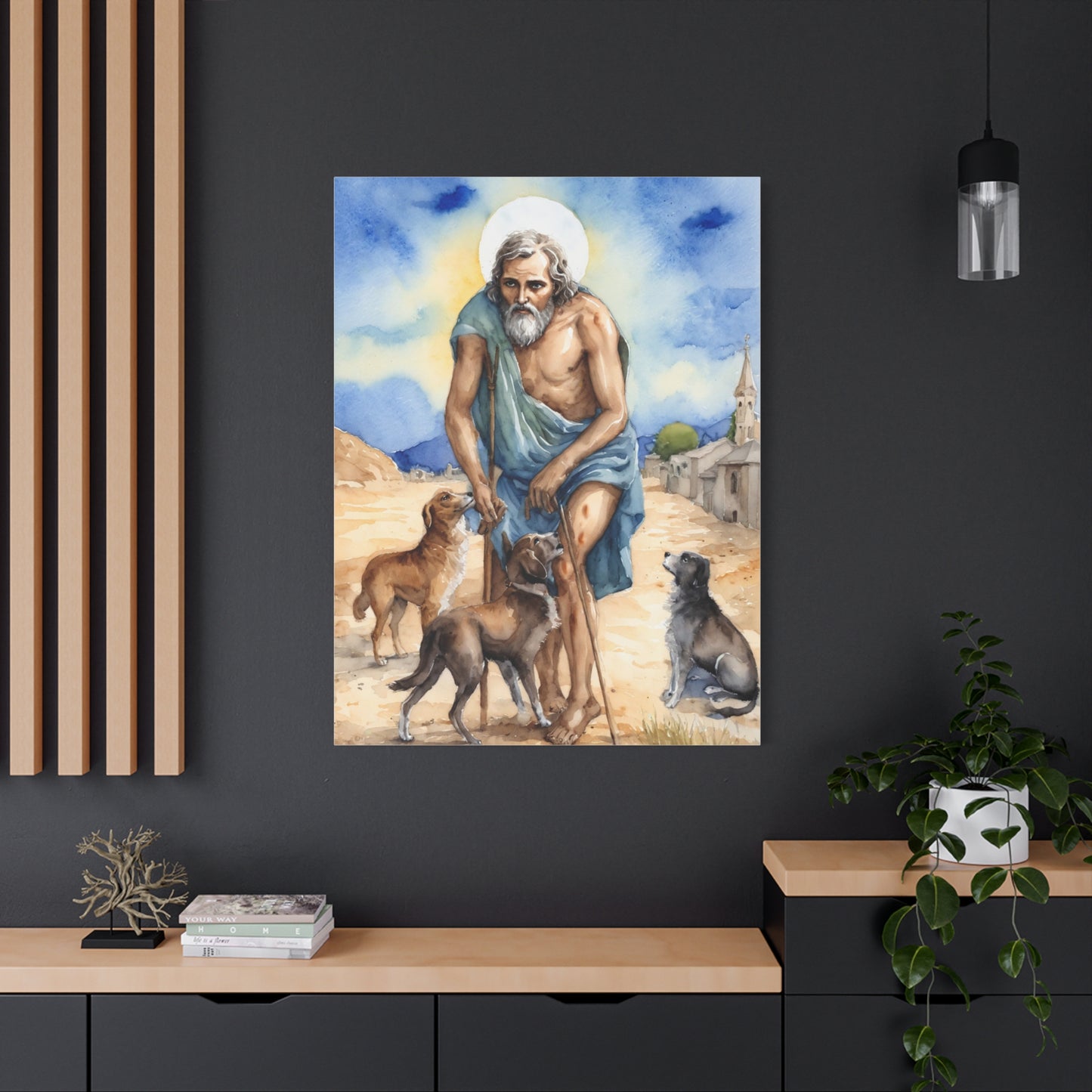 St. Lazarus of Bethany Catholic Canvas Wall Art, Christian Decor