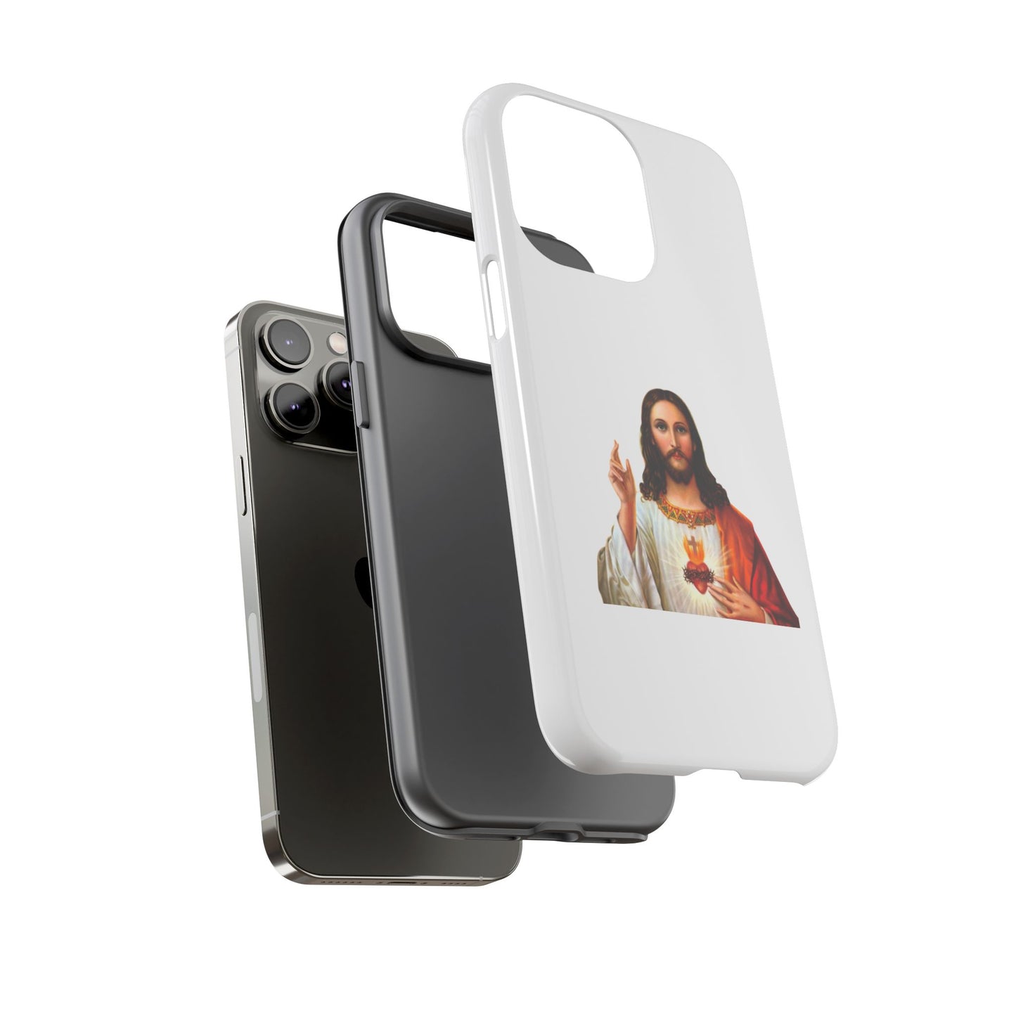 Artistic Phone Case Featuring Jesus, Tough Phone Case, Christian Gift, Religious Phone Cover, Inspirational Phone Accessory, Unique Jesus