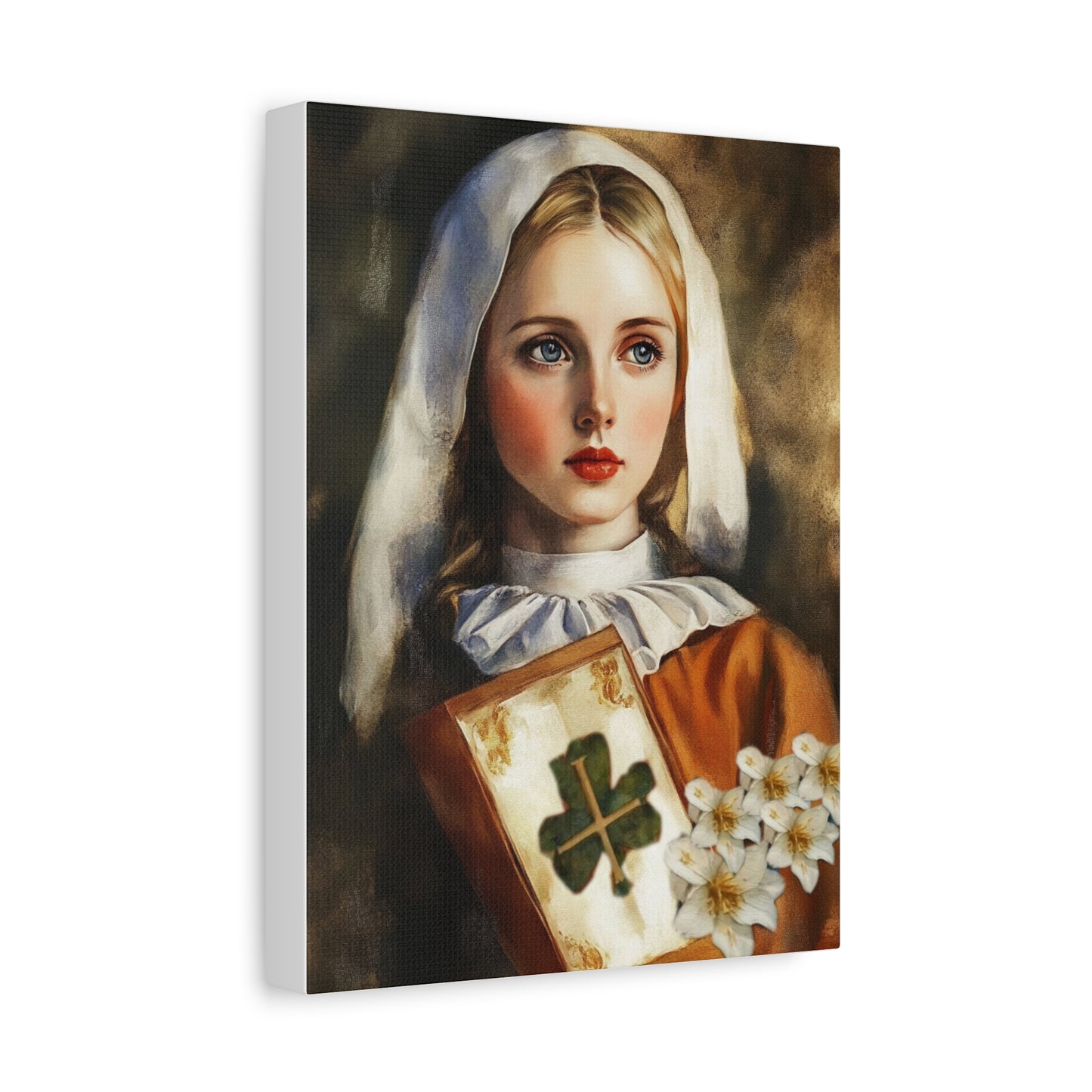 St. Dymphna Catholic Canvas Wall Art, Christian Decor
