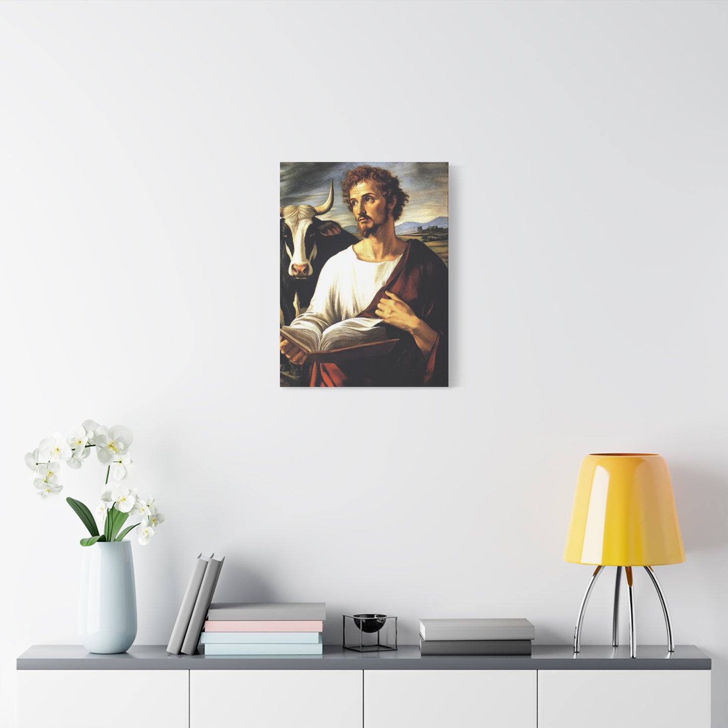 St. Luke the Evangelist Catholic Canvas Wall Art, Christian Decor
