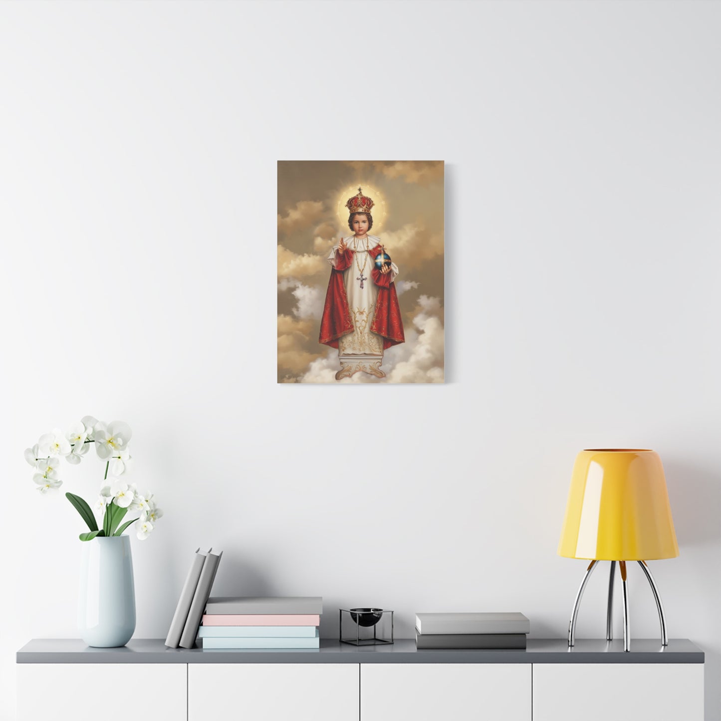 Infant Jesus of Prague Catholic Canvas Wall Art, Christian Decor