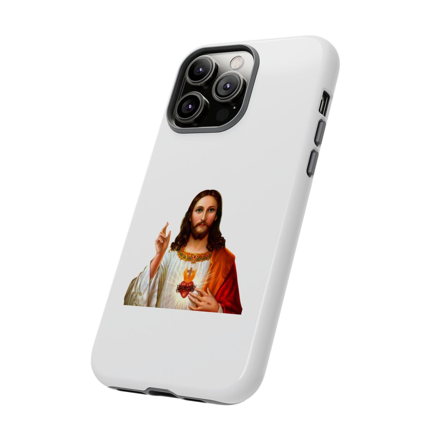 Artistic Phone Case Featuring Jesus, Tough Phone Case, Christian Gift, Religious Phone Cover, Inspirational Phone Accessory, Unique Jesus