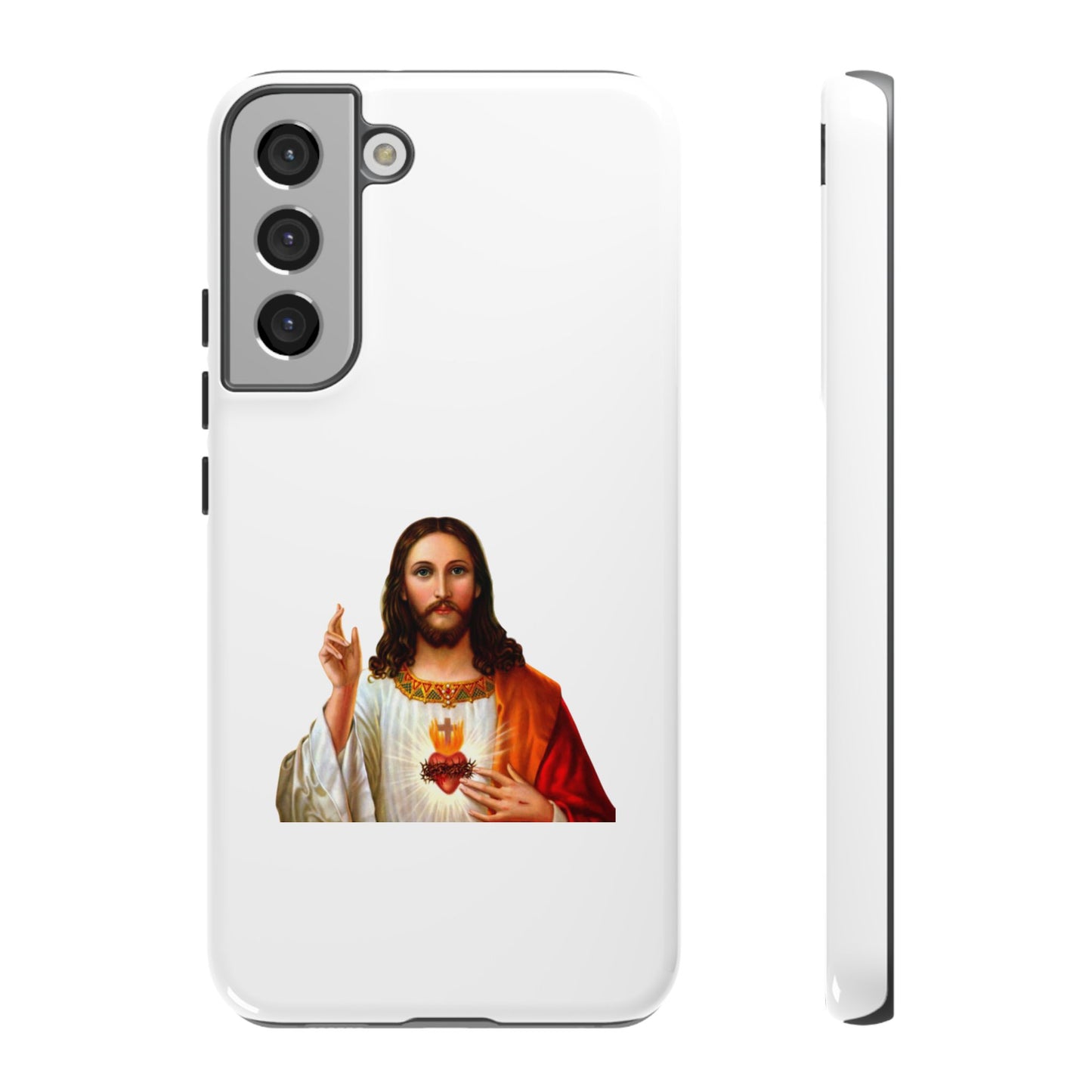 Artistic Phone Case Featuring Jesus, Tough Phone Case, Christian Gift, Religious Phone Cover, Inspirational Phone Accessory, Unique Jesus