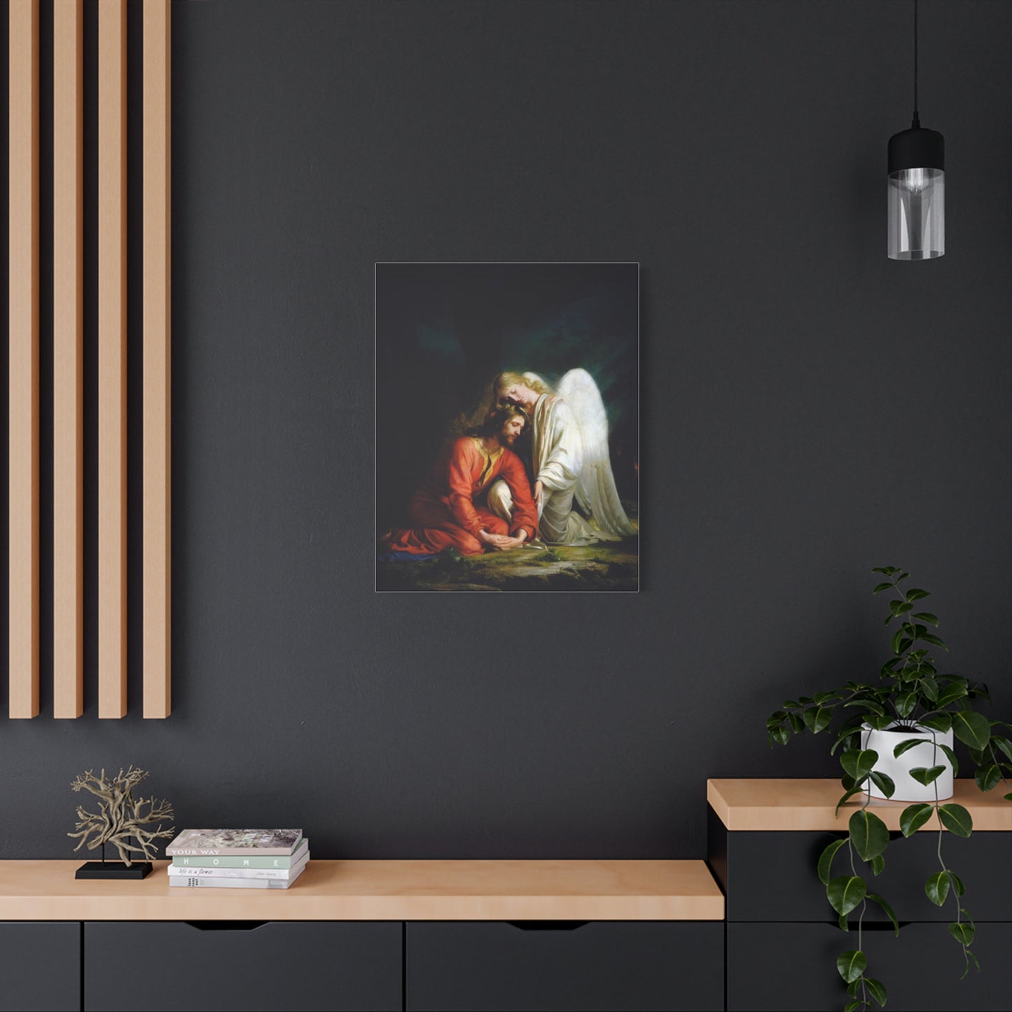 Ready To Hang - Bloch Gethsemane Jesus and Angel Praying - Agony in the Garden Catholic Canvas Wall Art, Christian Decor