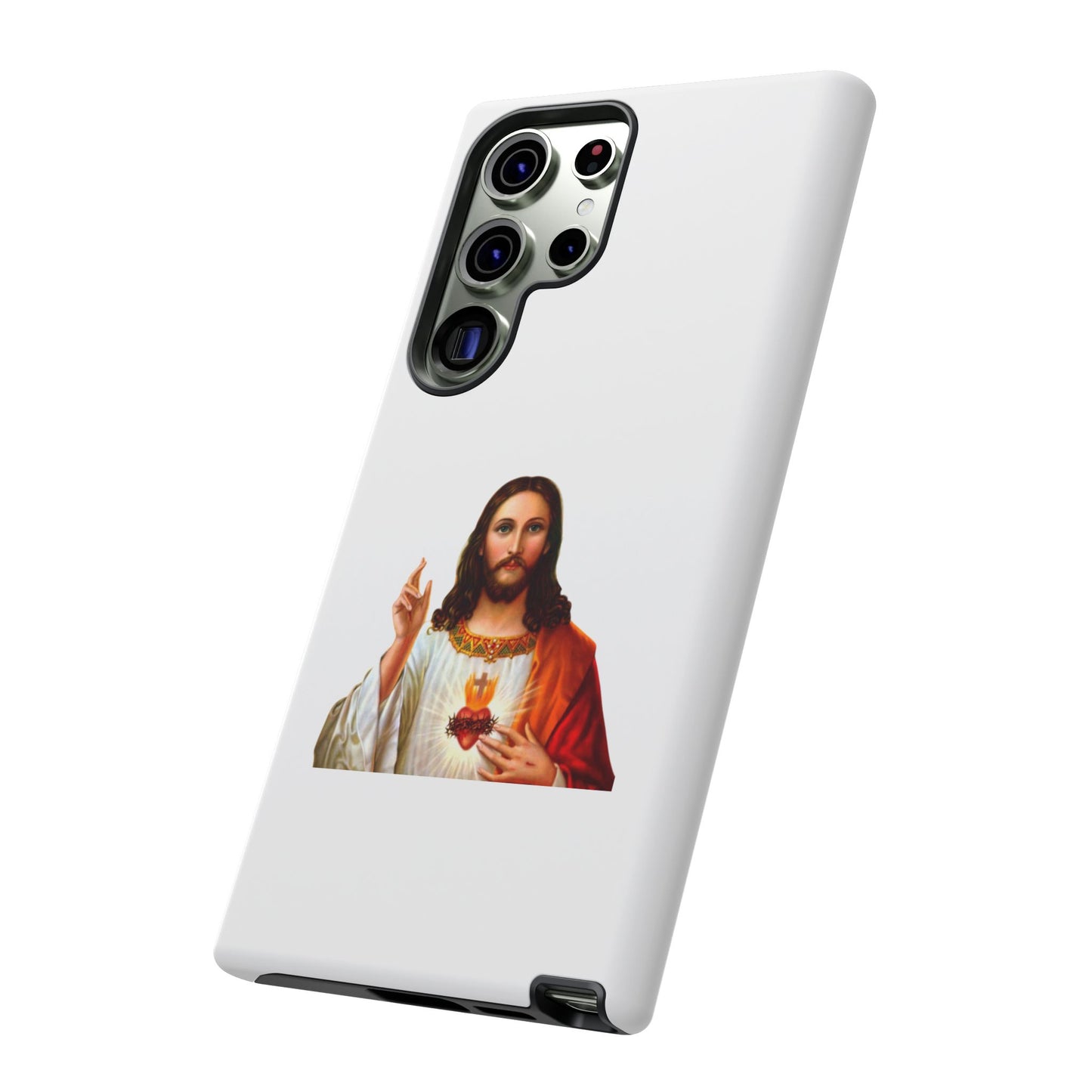 Artistic Phone Case Featuring Jesus, Tough Phone Case, Christian Gift, Religious Phone Cover, Inspirational Phone Accessory, Unique Jesus