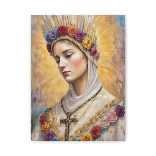 Our Lady La Salette Catholic Canvas Wall Art, Mother Mary Print Christian Decor