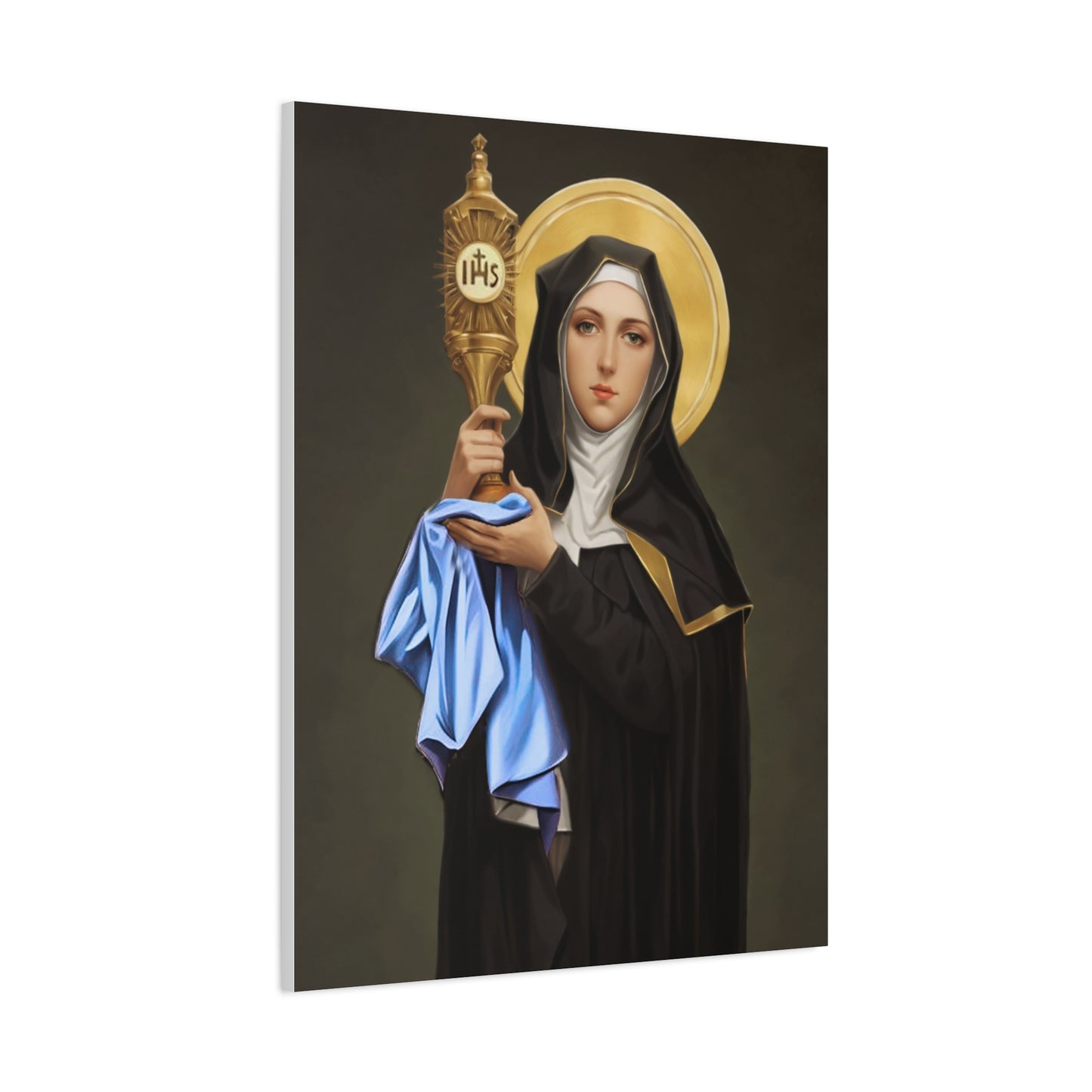 St. Clare of Assisi saint Catholic Canvas Wall Art, Christian Decor