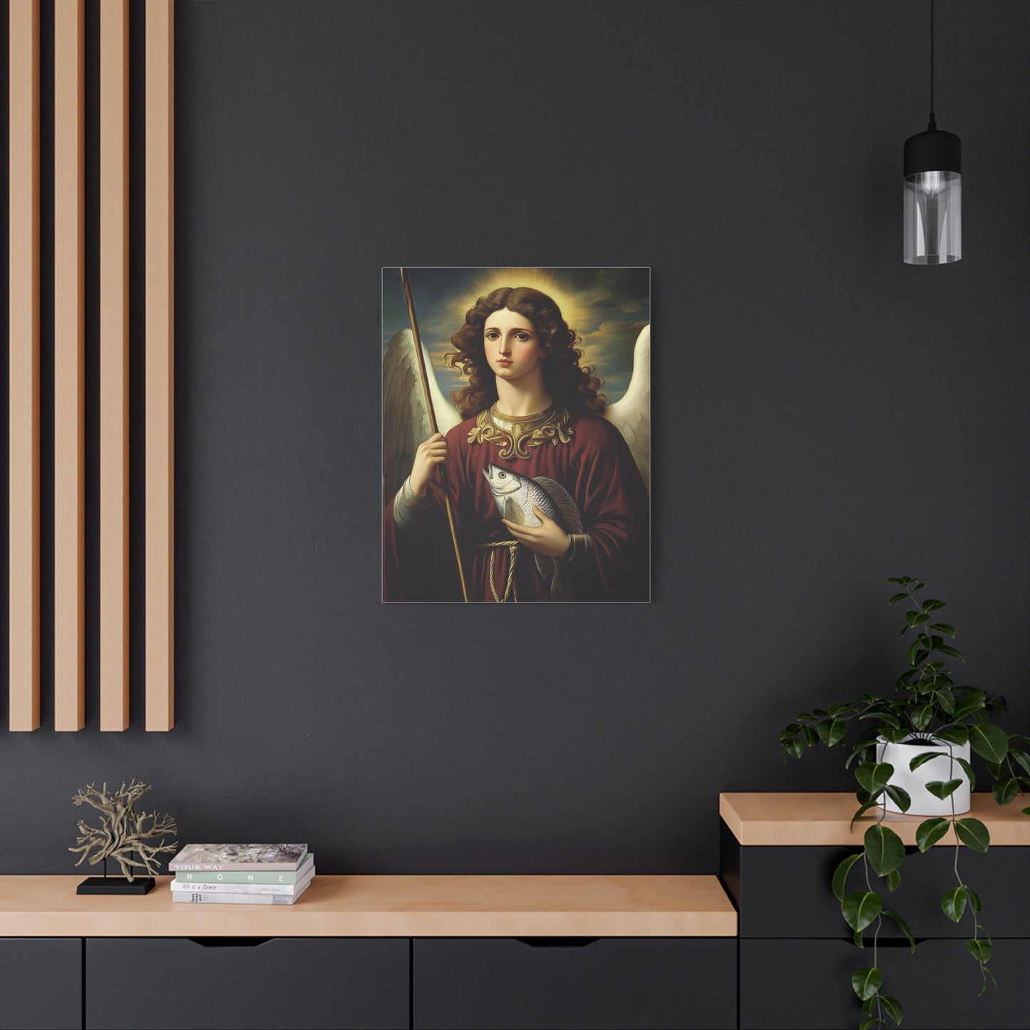 Ready To Hang - St. Rapahel the Archangel Catholic Canvas Wall Art, Christian Decor