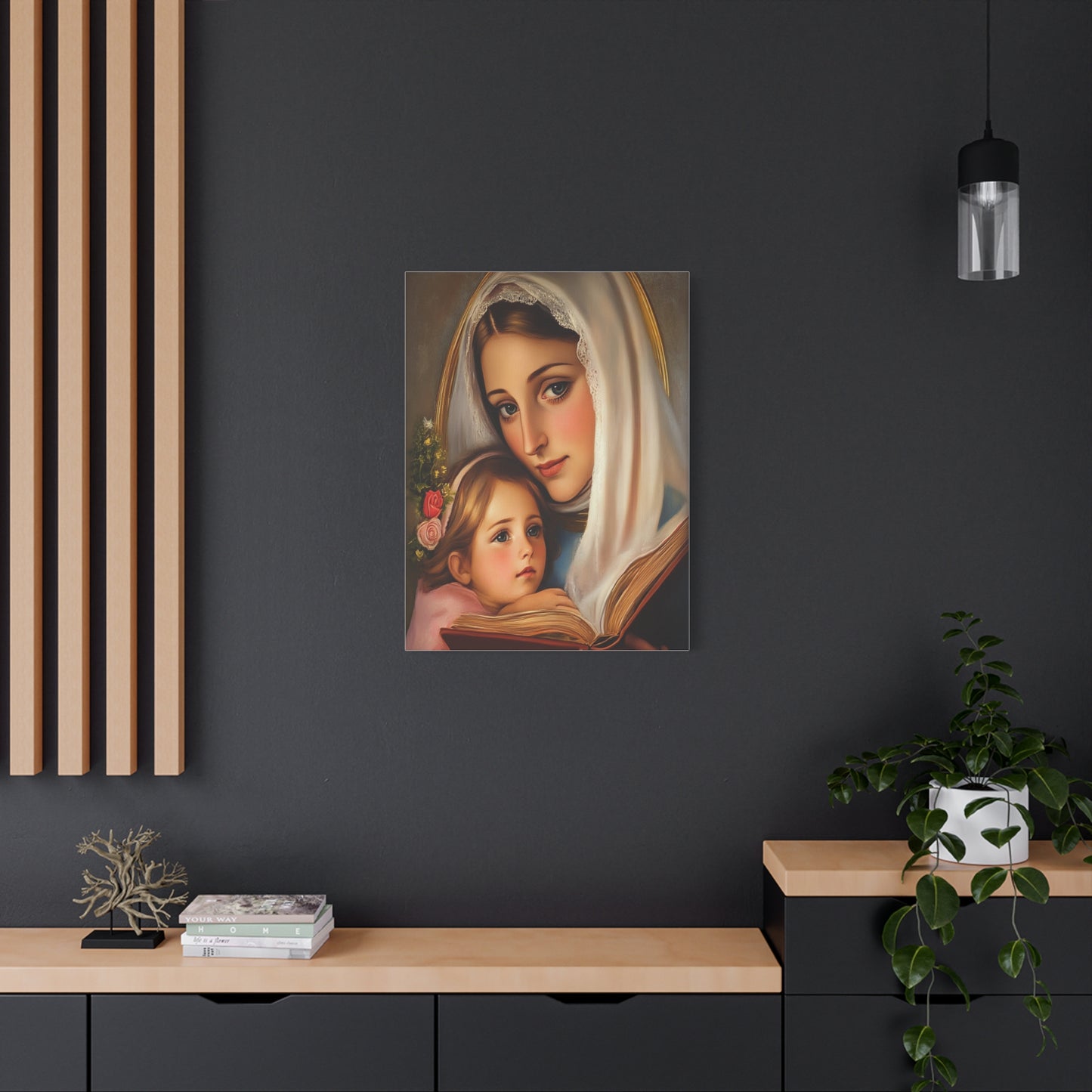 St. Anne and Mary Canvas Print, Catholic Decor Wall, Gift Religious Christian