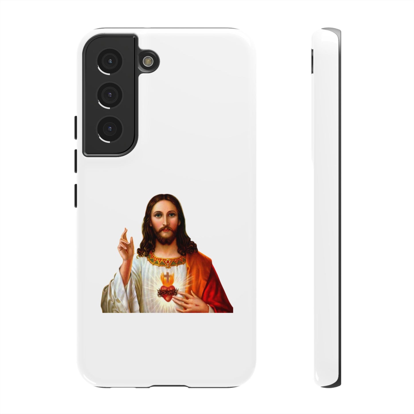 Artistic Phone Case Featuring Jesus, Tough Phone Case, Christian Gift, Religious Phone Cover, Inspirational Phone Accessory, Unique Jesus