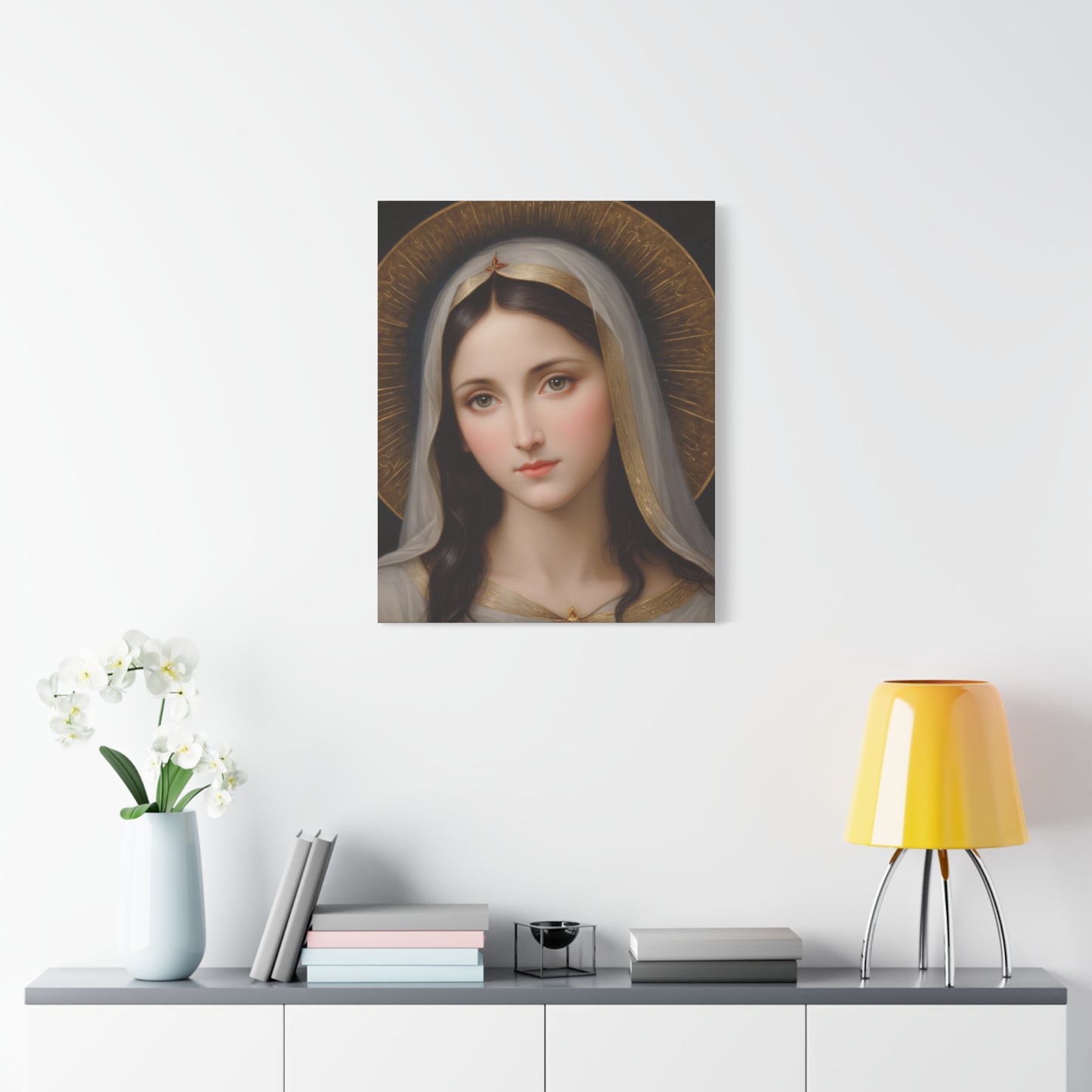 Our Blessed Lady Holy Mary Catholic Canvas Wall Art, Christian Decor