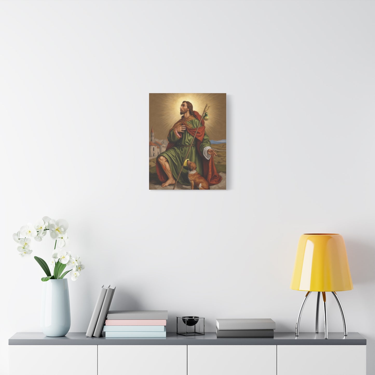 Ready To Hang - St. Roch Rocco Catholic Canvas Wall Art, Christian Decor