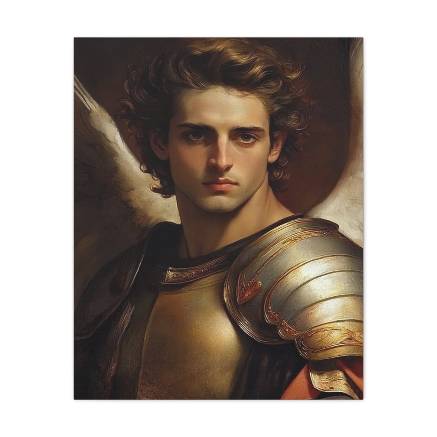 Michael the Archangel Catholic Canvas Wall Art, Christian Decor