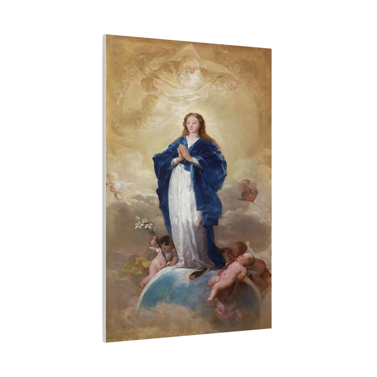 Ready To Hang - Mother Mary Immaculate Conception Catholic Canvas Wall Art, Christian Decor