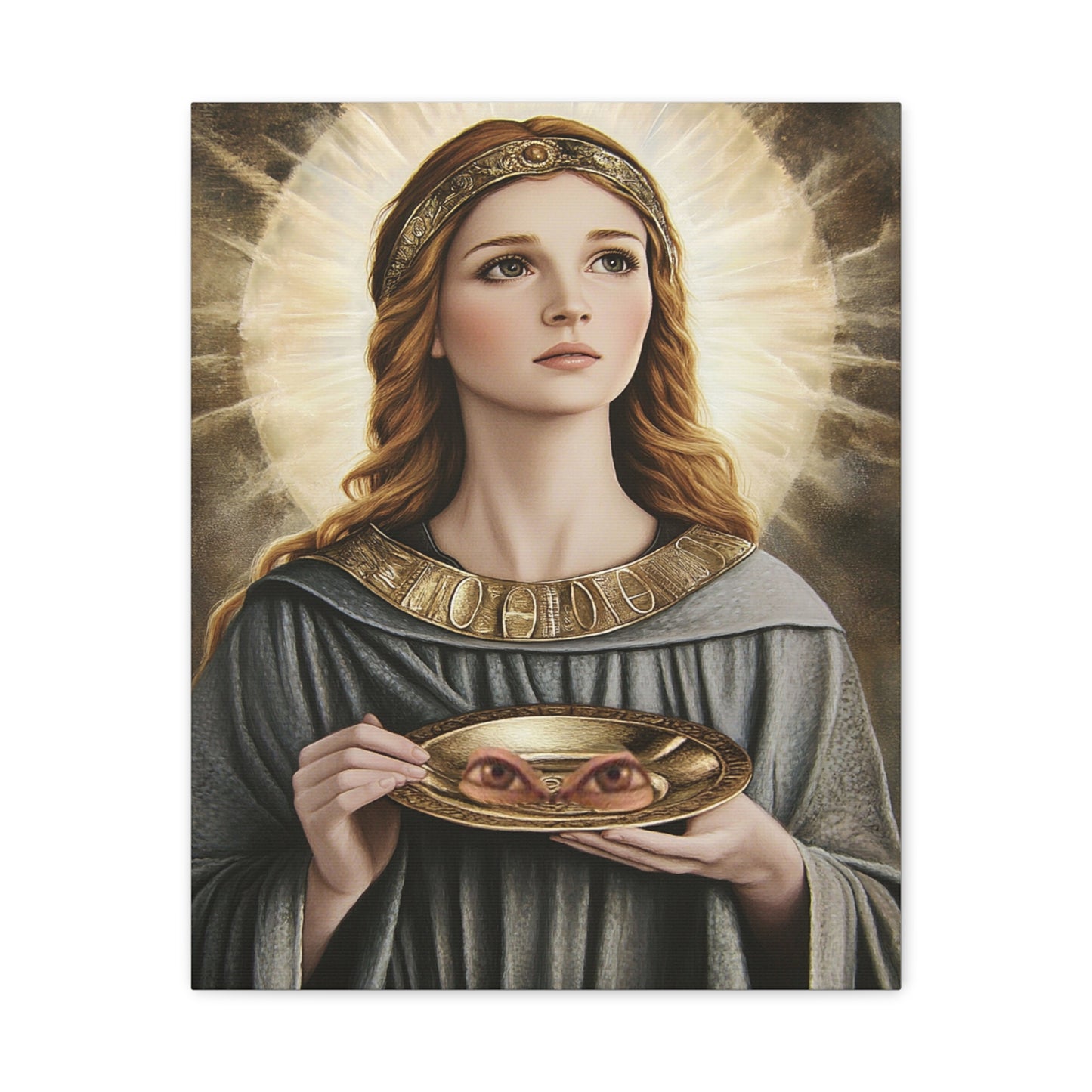 St. Lucy Catholic Canvas Wall Art, Christian Decor