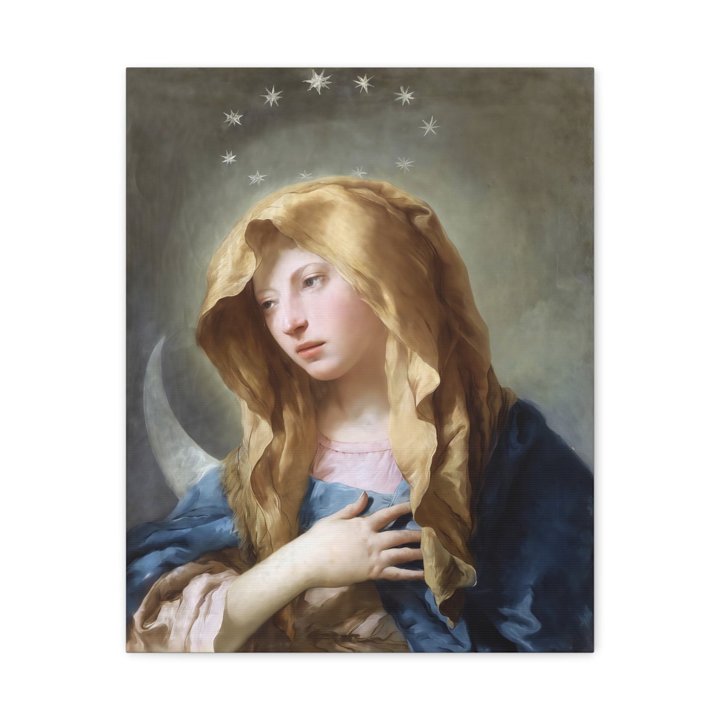 Ready To Hang - Mother Mary Immaculate Conception Art Catholic Canvas Wall Art, Christian Decor