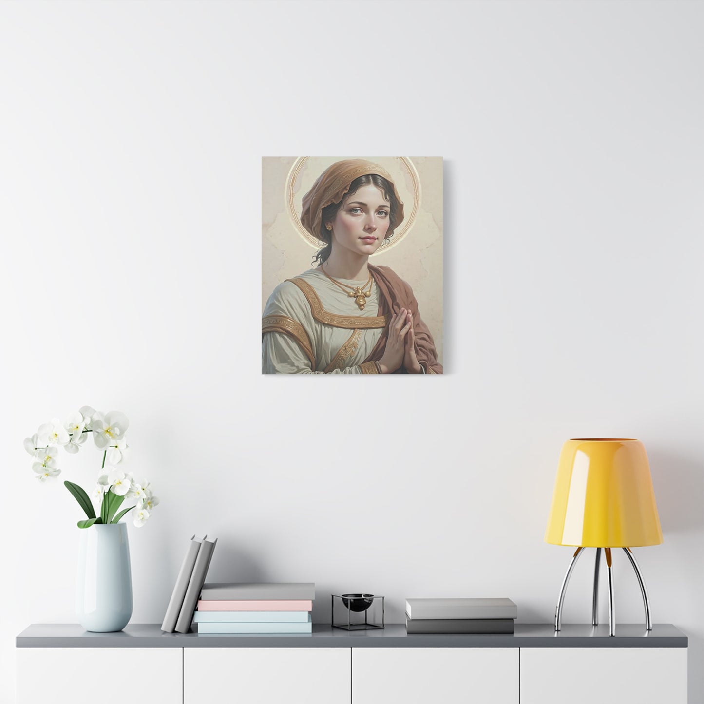 St. Flavia Domitilla Catholic Canvas Wall Art, Christian Decor