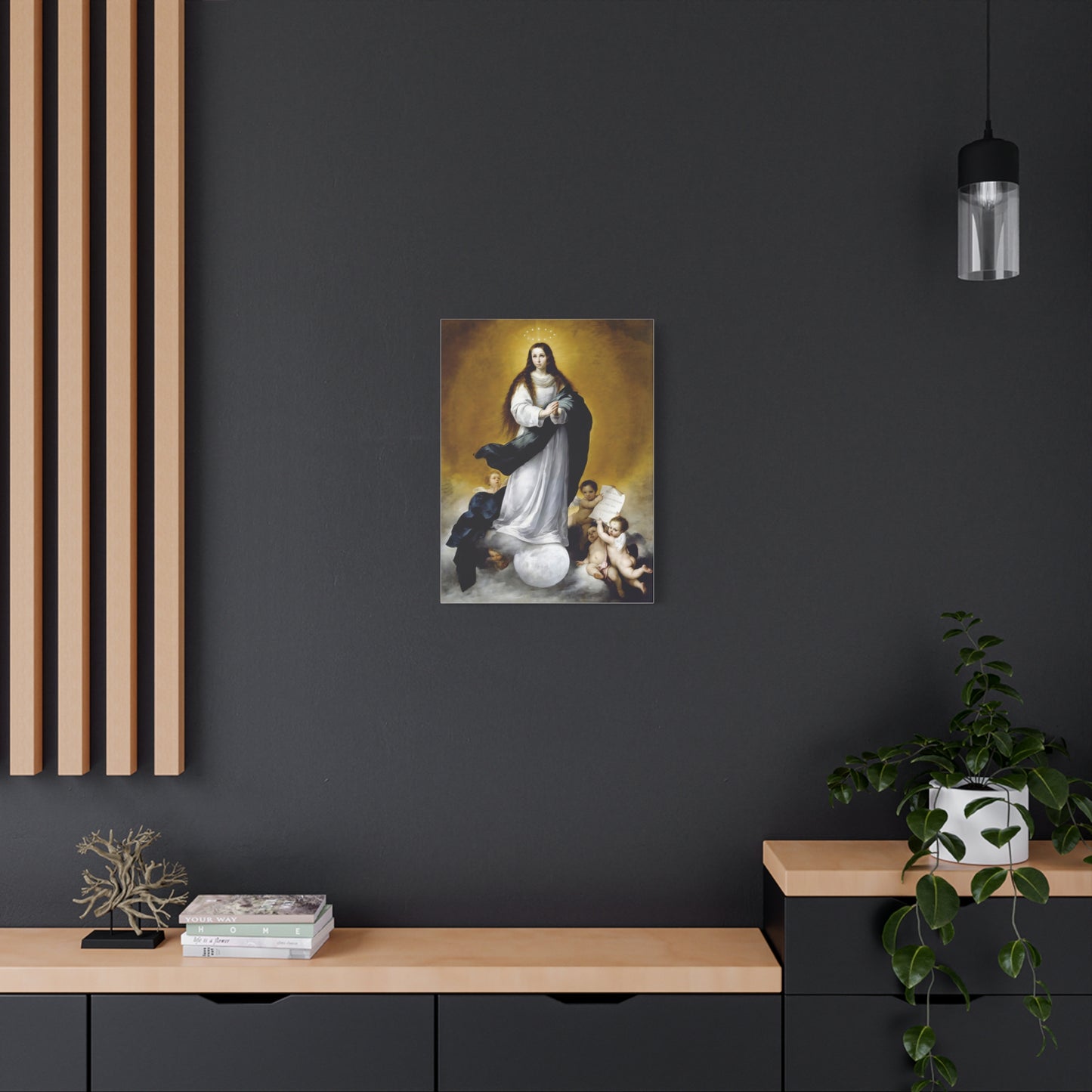 Ready To Hang - Mother Mary Immaculate Conception Catholic Canvas Wall Art, Christian Decor Ships from USA