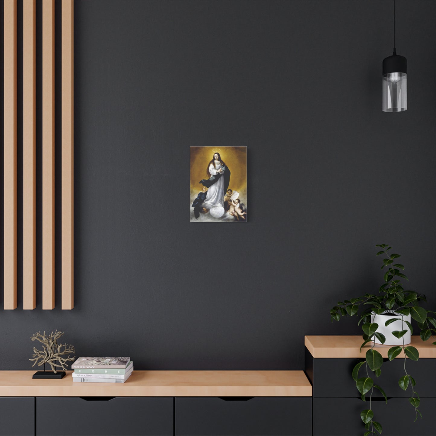 Ready To Hang - Mother Mary Immaculate Conception Catholic Canvas Wall Art, Christian Decor Ships from USA