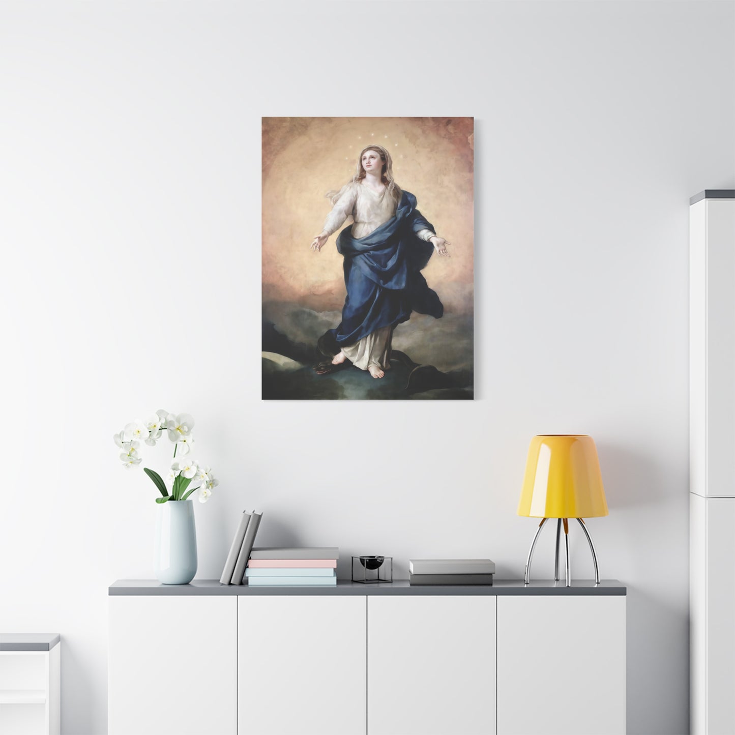 Ready to Hang - Immaculate Conception Virgin Mary Catholic Canvas Wall Art, Christian Decor