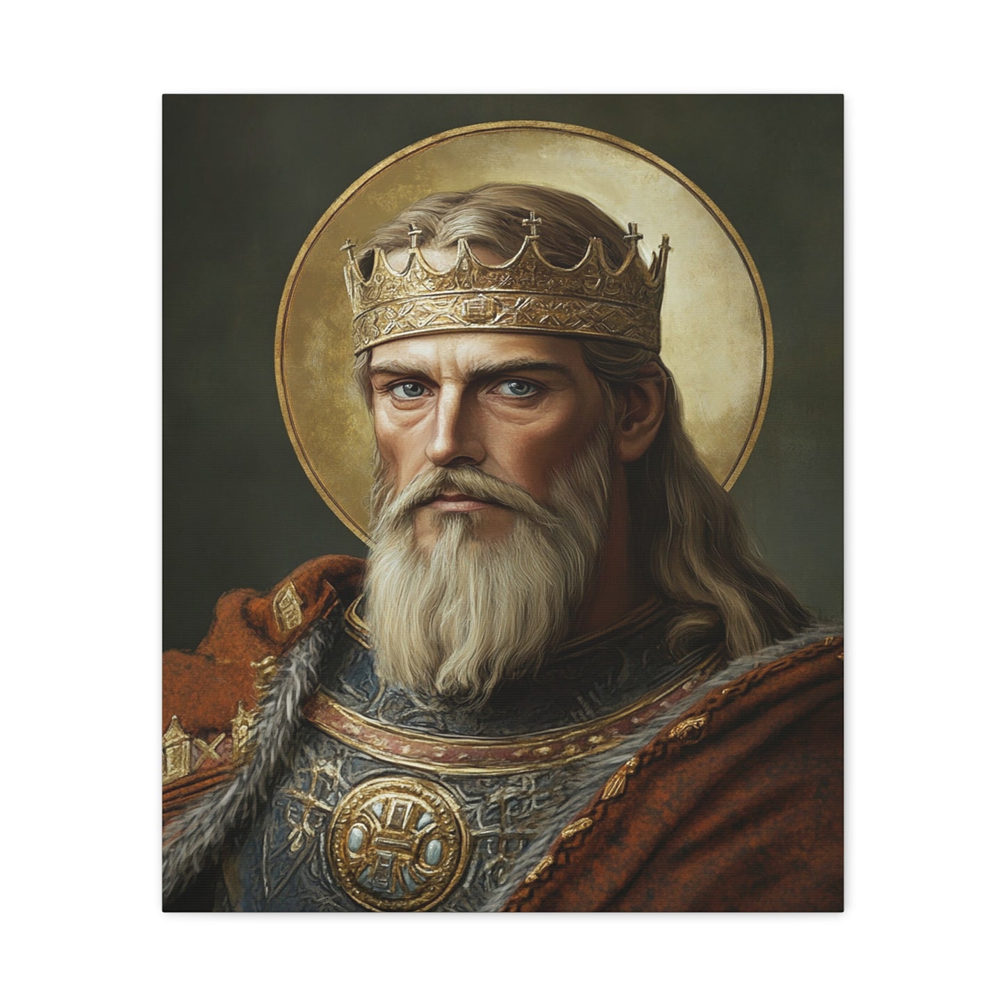 Ready to Hang - St. Olaf of Norway Catholic Canvas Wall Art, Christian Decor