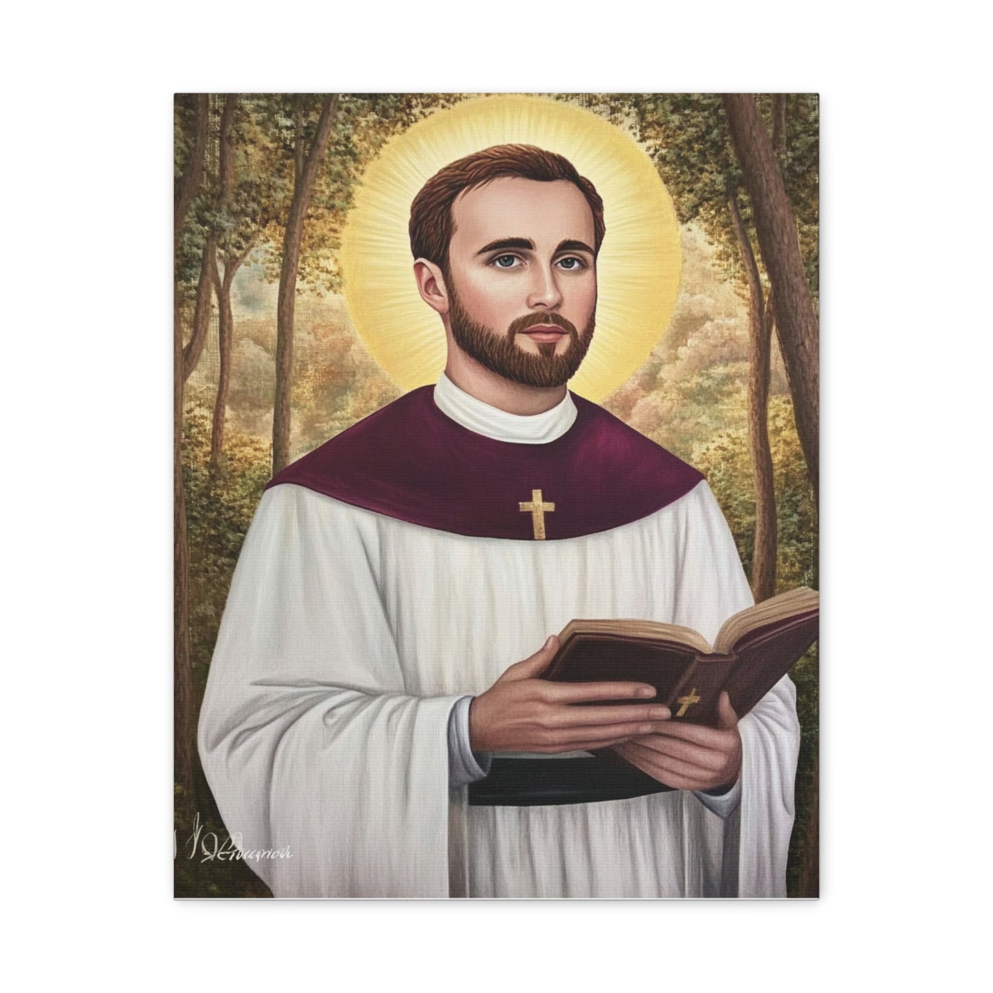 St. Gabriel Lalemant Catholic Canvas Wall Art, Christian Decor