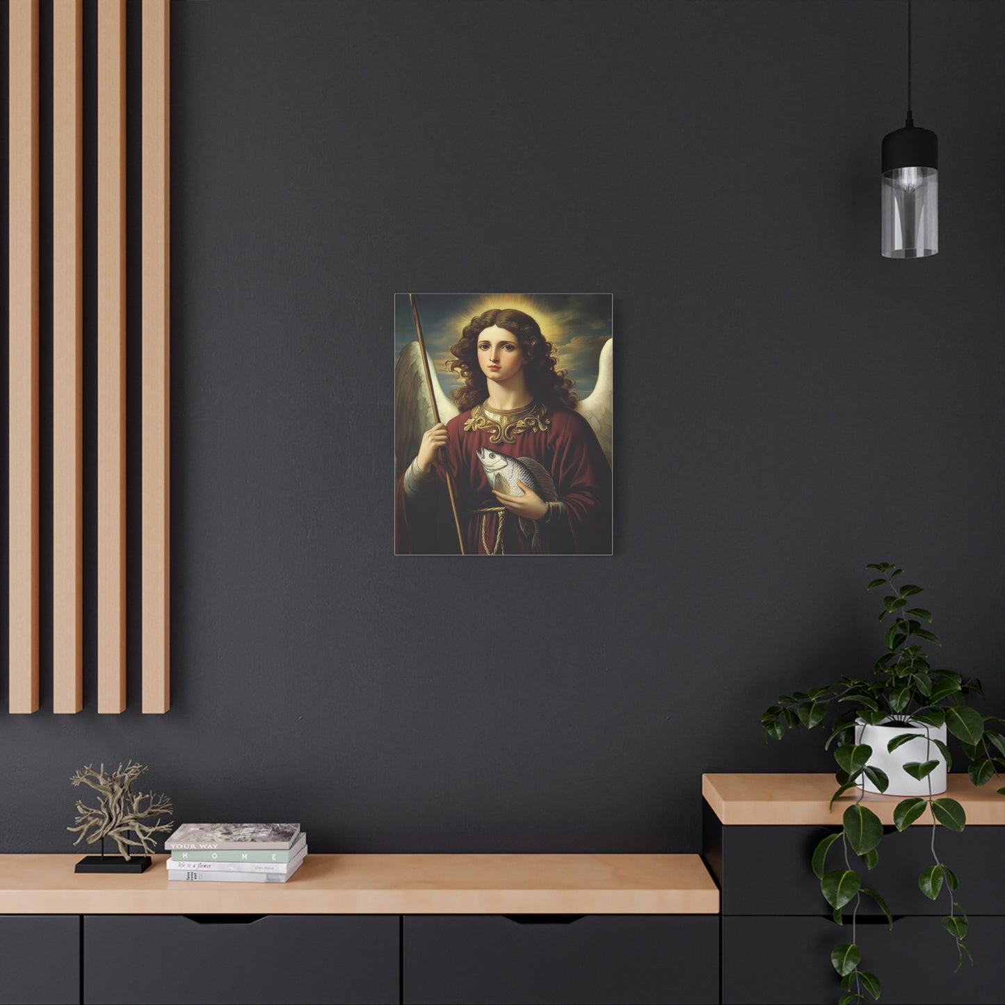 Ready To Hang - St. Rapahel the Archangel Catholic Canvas Wall Art, Christian Decor