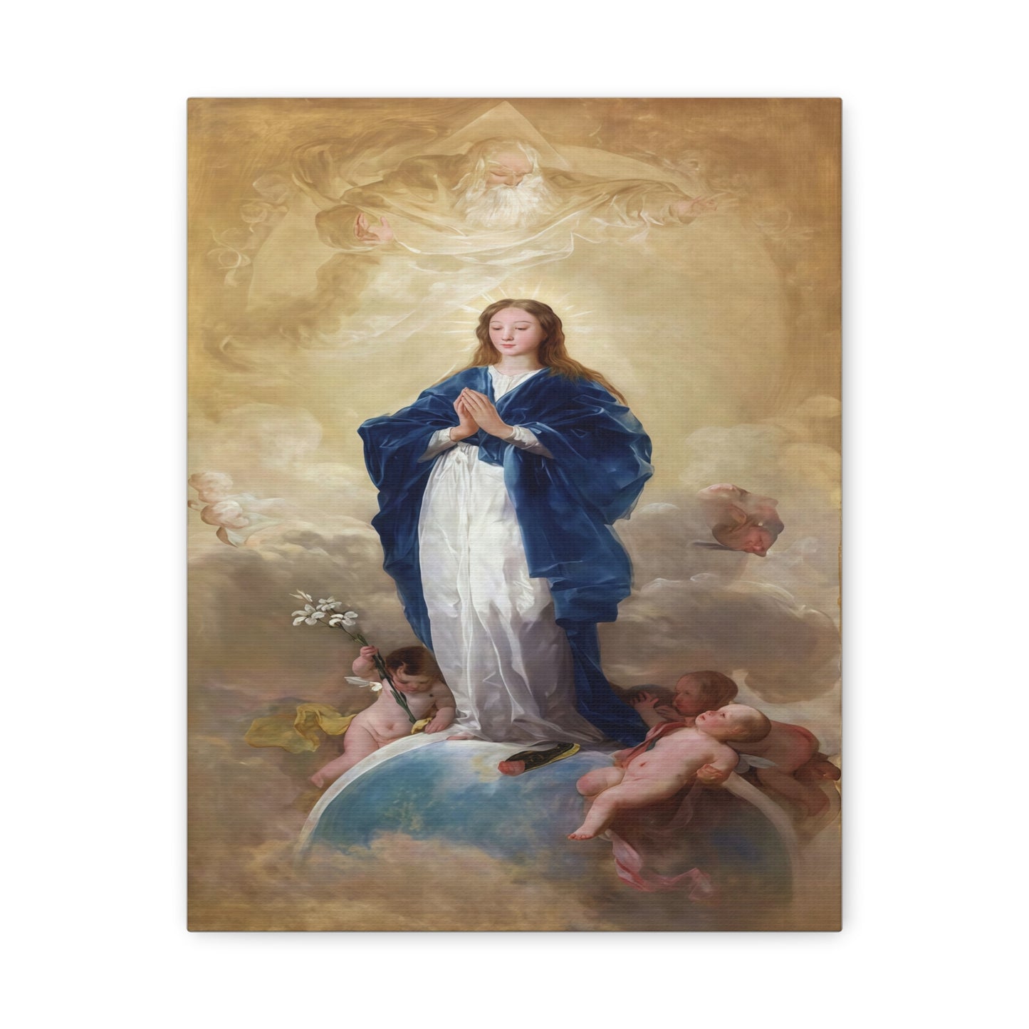 Ready To Hang - Mother Mary Immaculate Conception Catholic Canvas Wall Art, Christian Decor