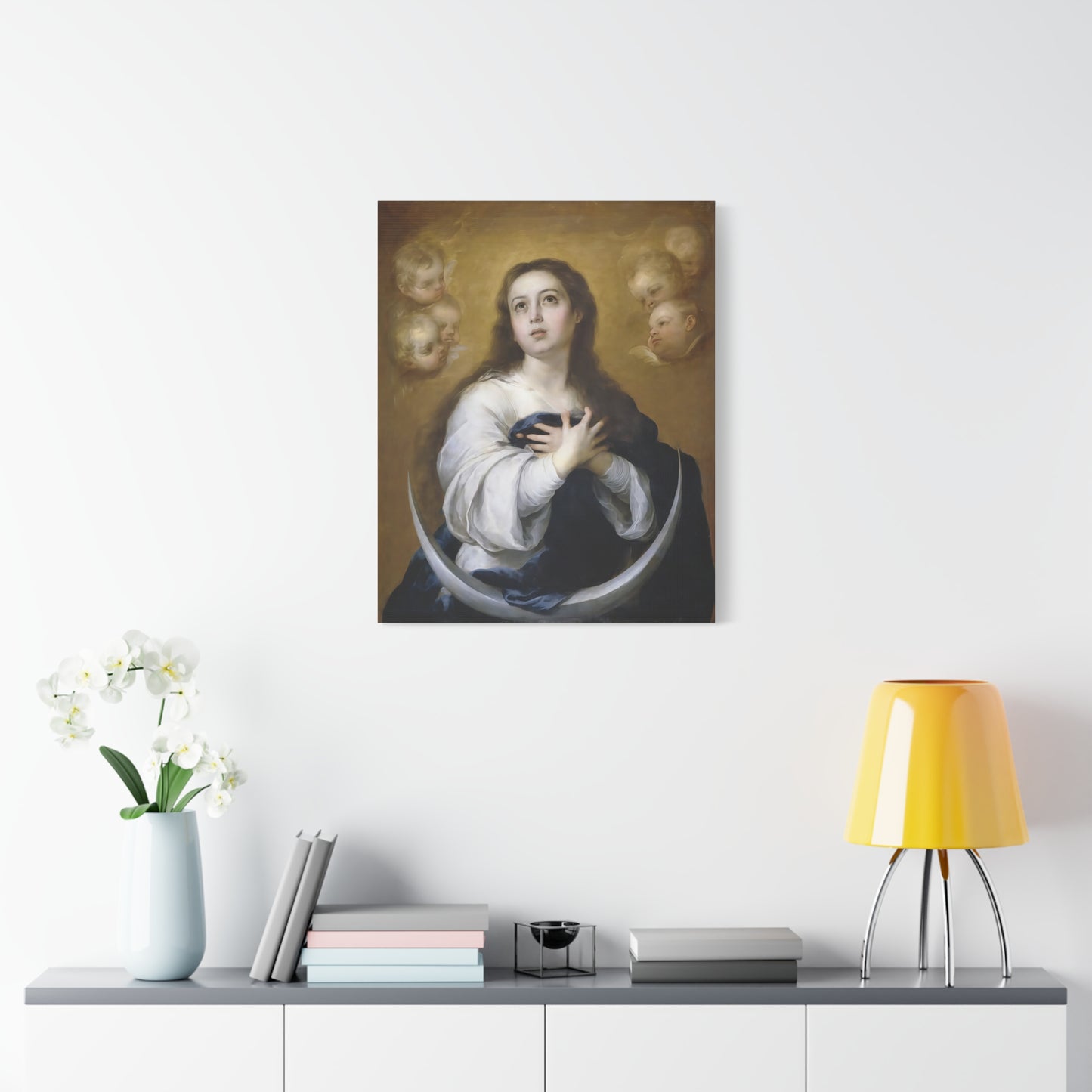 Ready to Hang - Immaculate Conception Virgin Mary Catholic Canvas Wall Art, Christian Decor